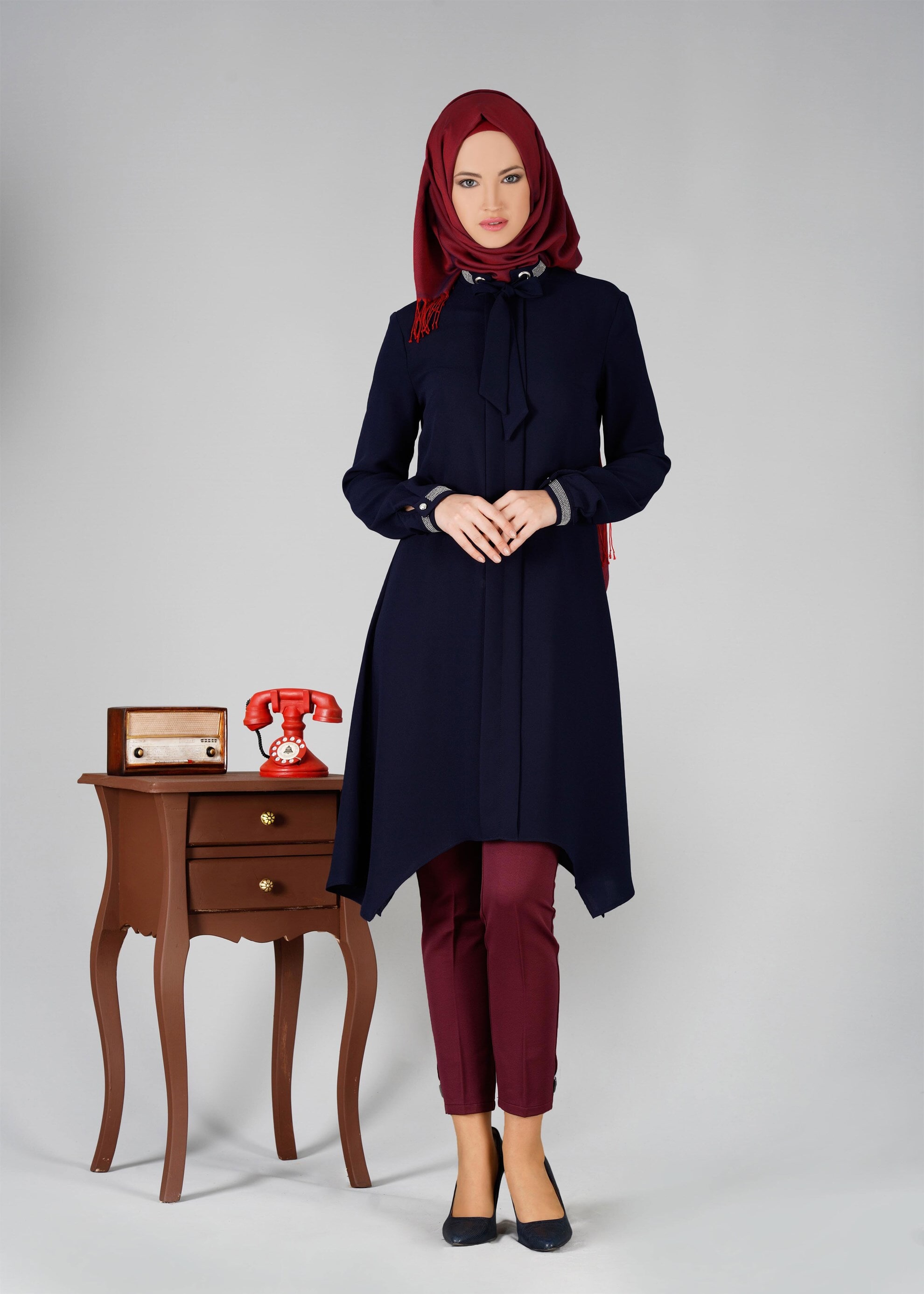 Tesettür giyim LACİVERT 4742 TUNİK