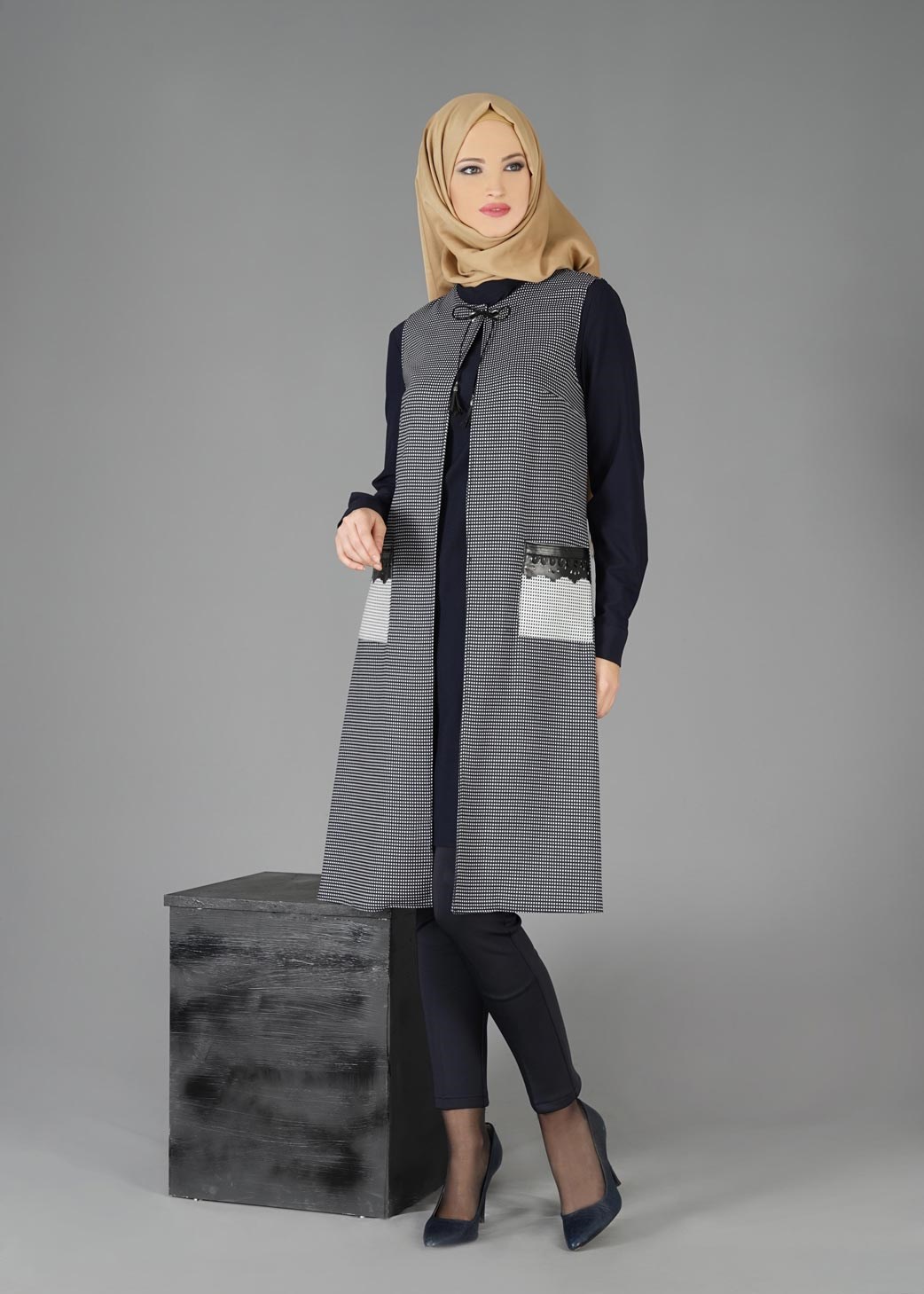 Tesettür giyim LACİVERT 4757 TUNİK