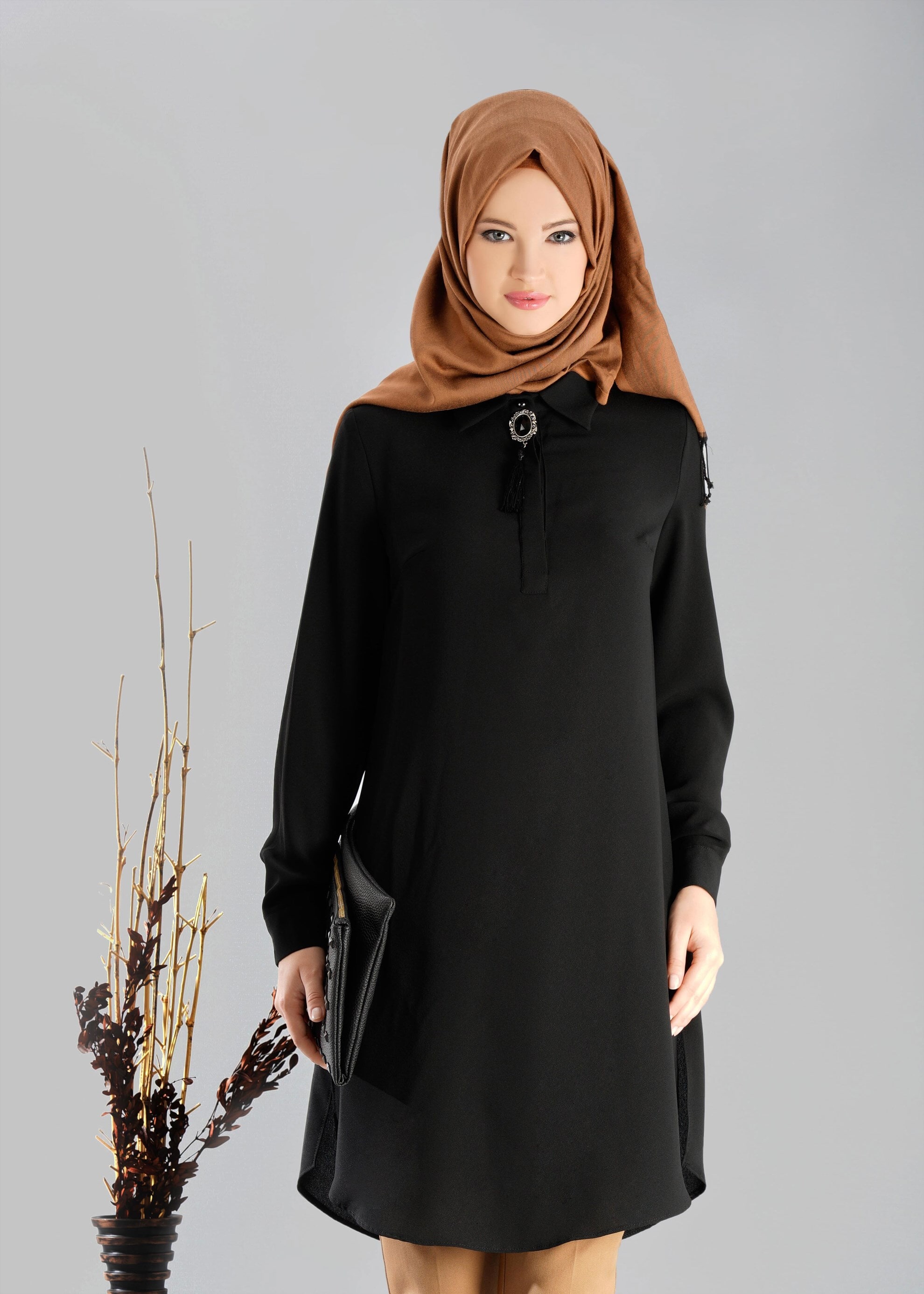 Tesettür giyim SİYAH 4764 TUNİK