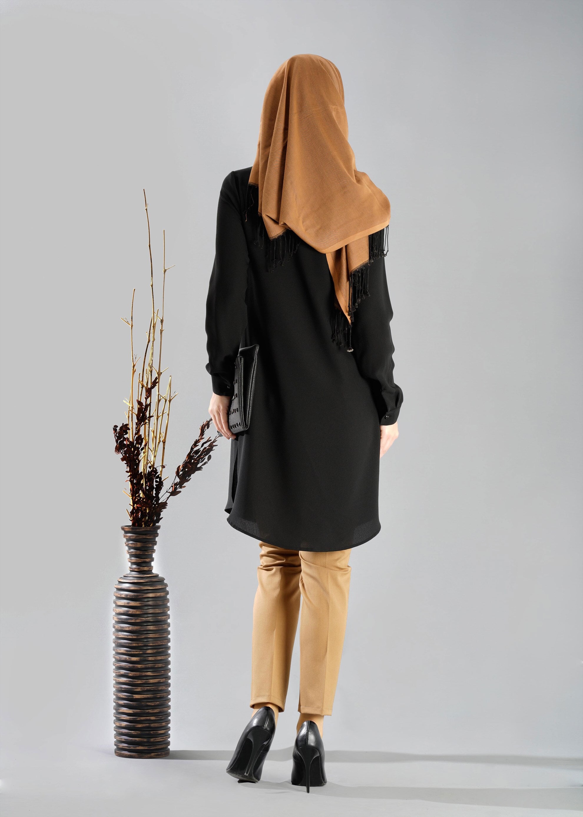 Tesettür giyim SİYAH 4764 TUNİK