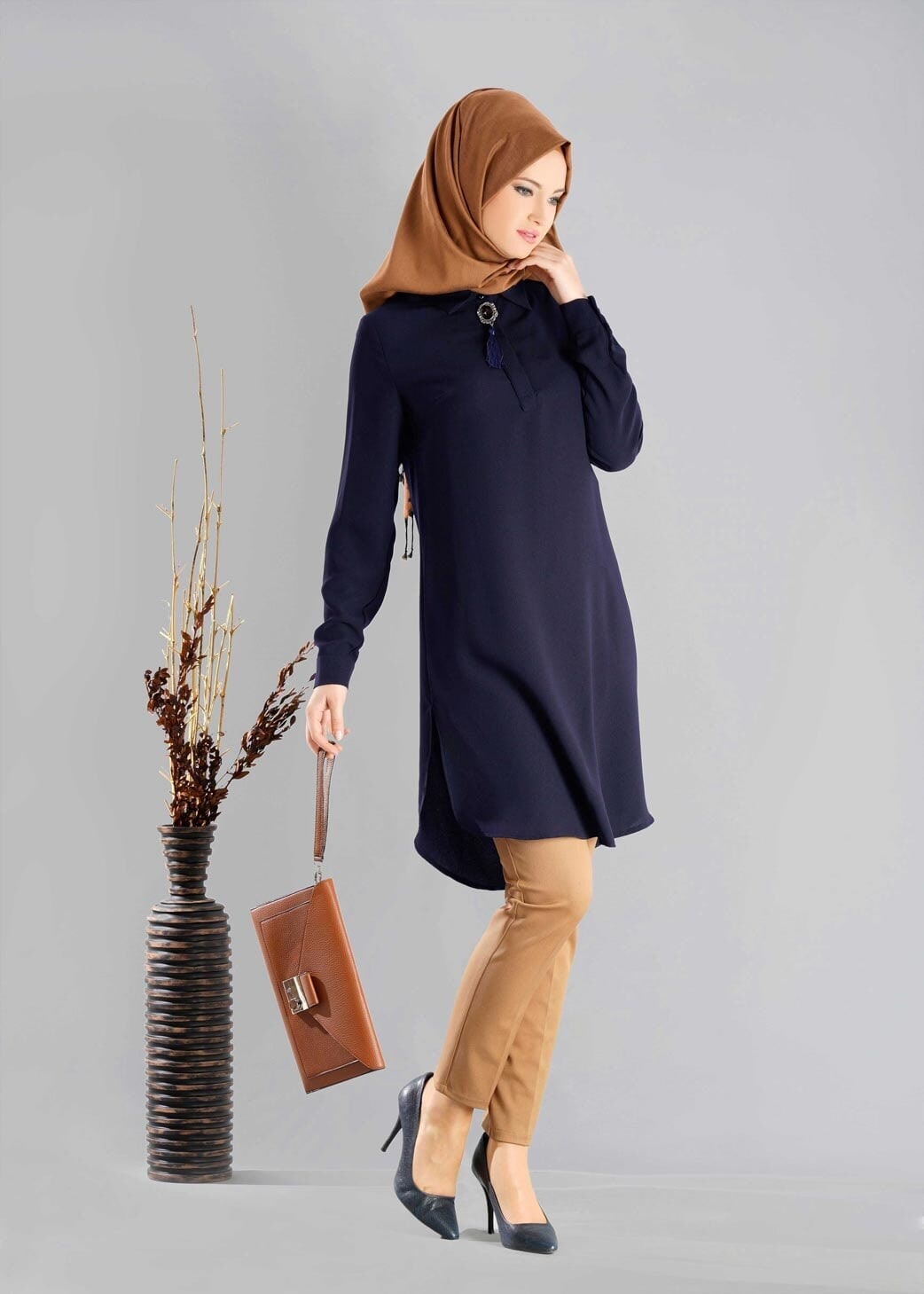 Tesettür giyim LACİVERT 4764 TUNİK