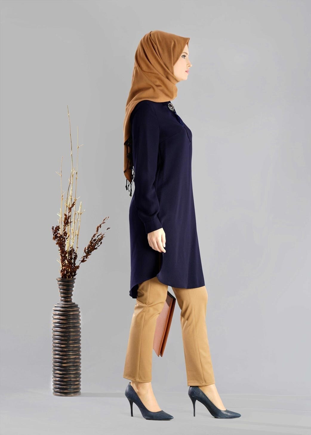 Tesettür giyim LACİVERT 4764 TUNİK