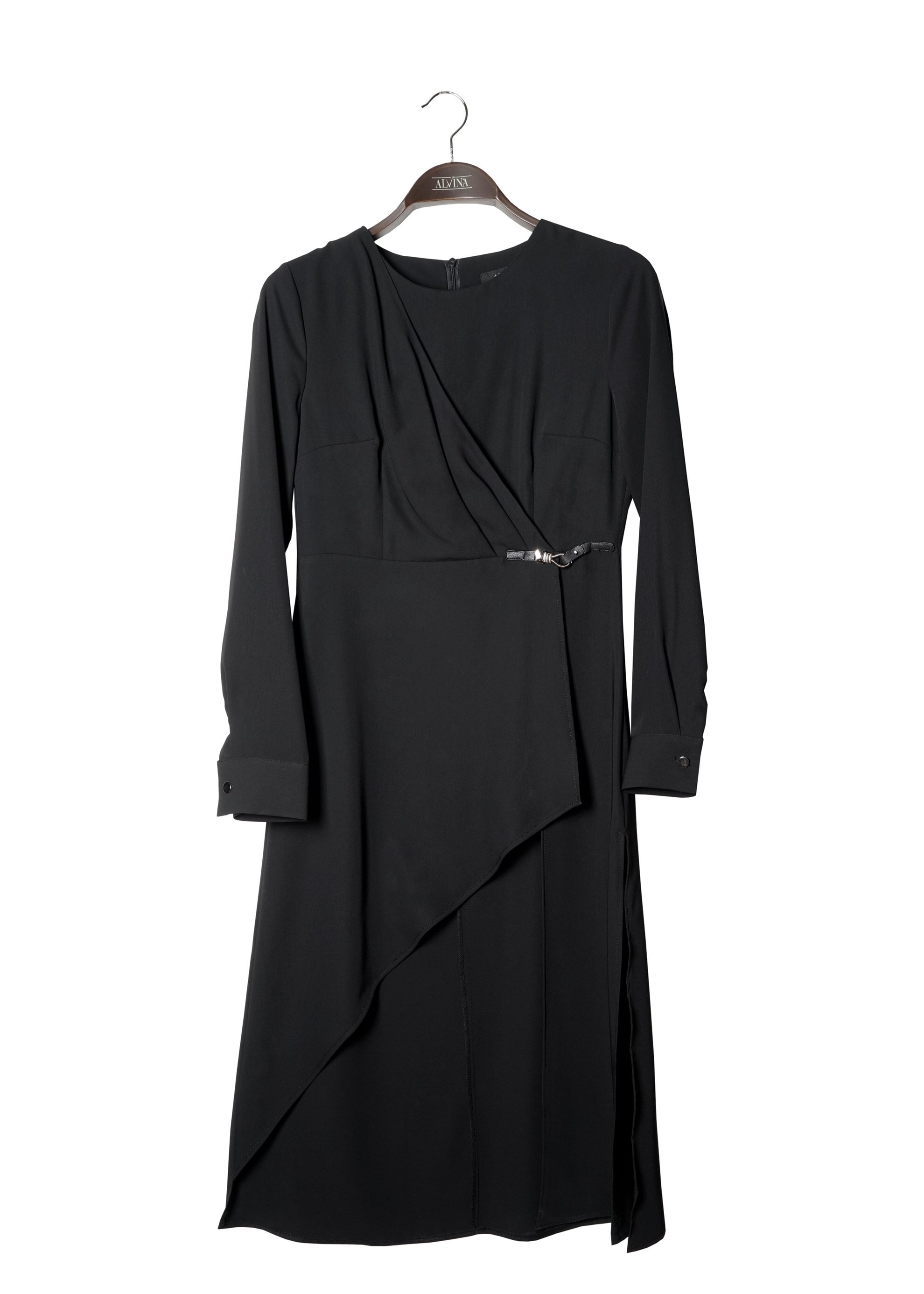 Tesettür giyim SİYAH ASİMETRİK KESİM KLASİK TUNİK 4768