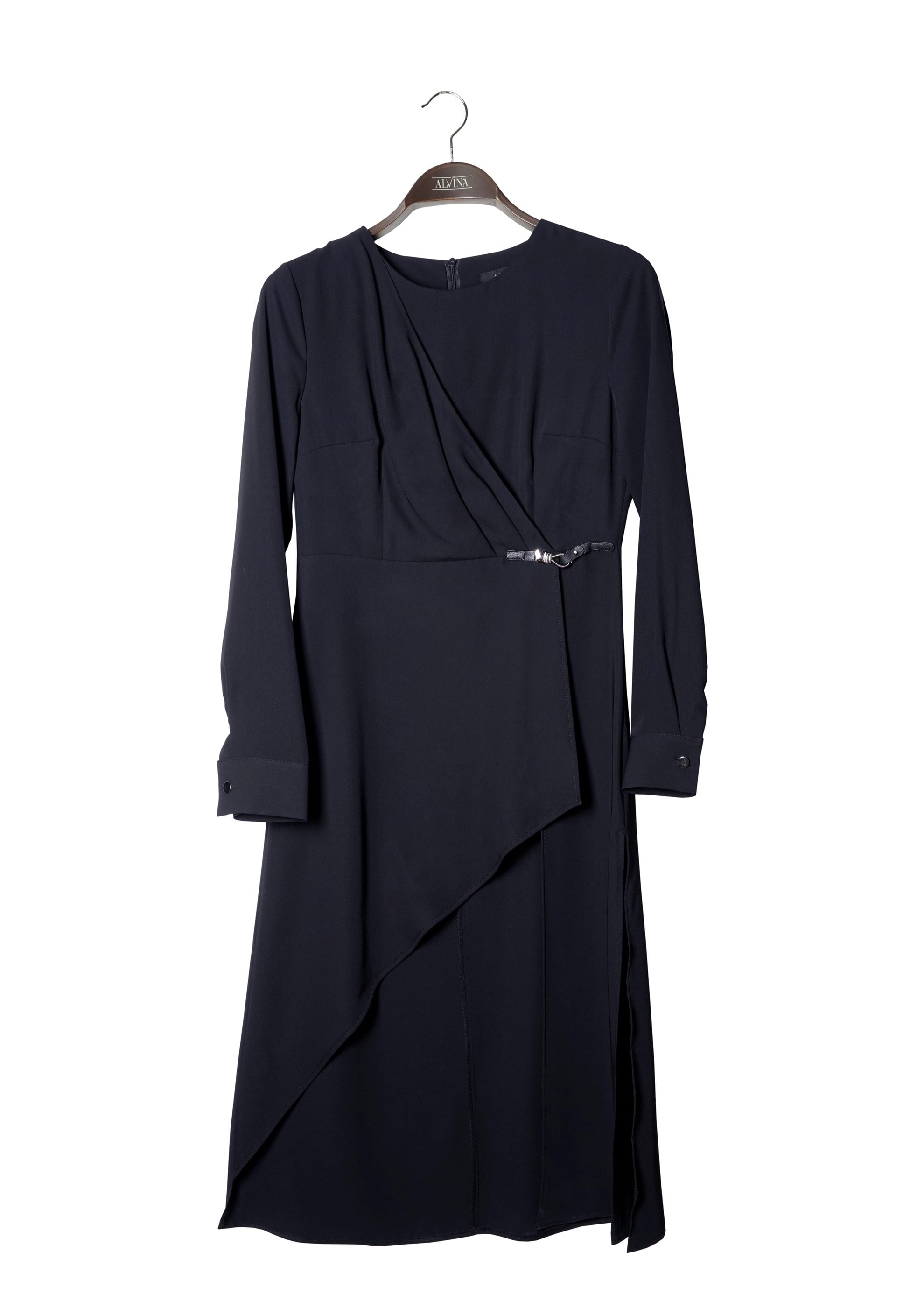 Tesettür giyim LACİVERT ASİMETRİK KESİM KLASİK TUNİK 4768