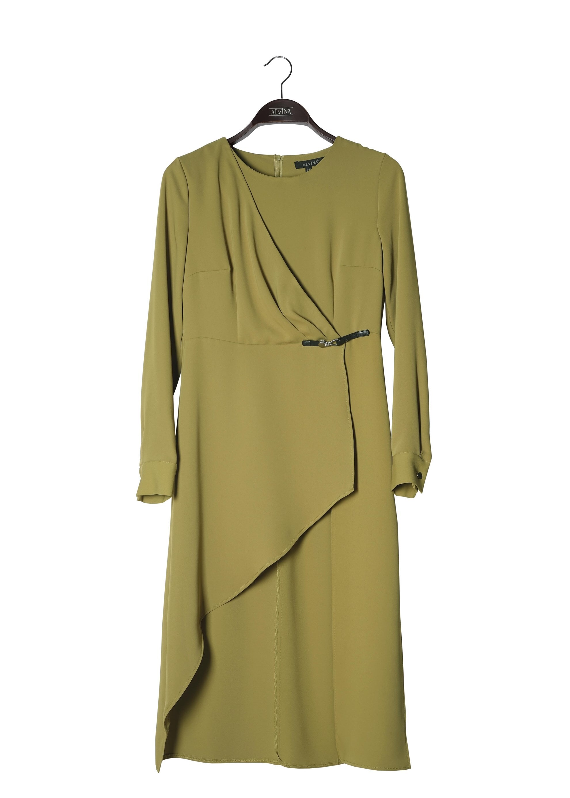 Tesettür giyim YEŞİL ASİMETRİK KESİM KLASİK TUNİK 4768