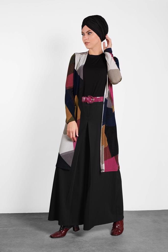 Vêtements hijab FUCHSIA VESTE À DESSINS 4771  - ALVİNA