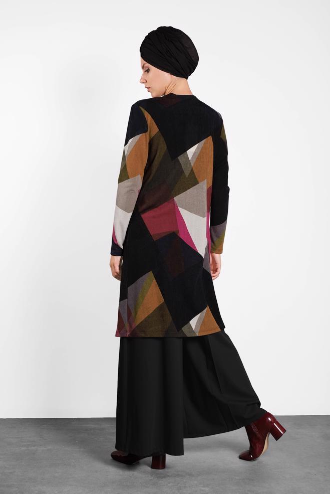 Vêtements hijab FUCHSIA VESTE À DESSINS 4771  - ALVİNA