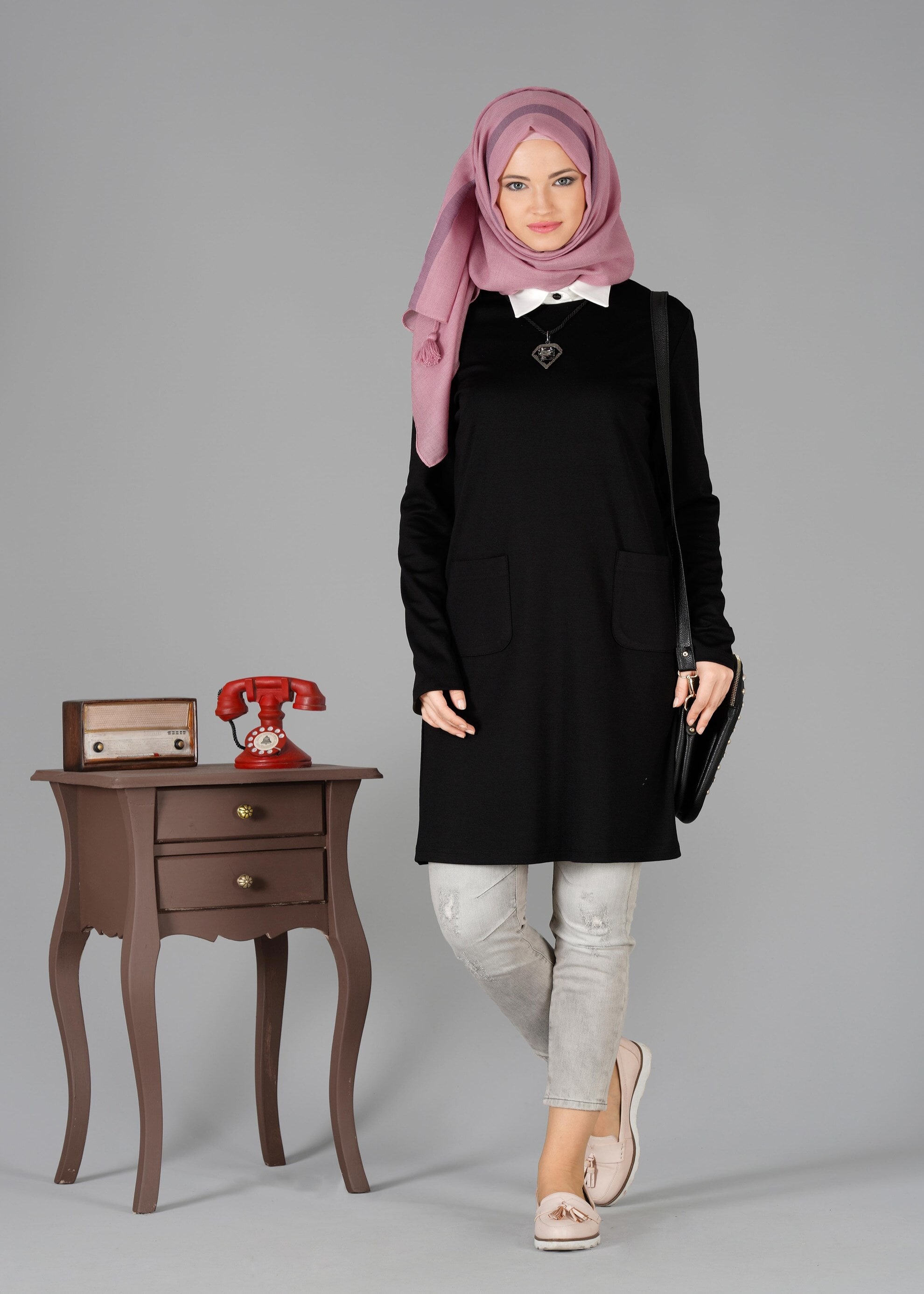 Tesettür giyim SİYAH 4775 TUNİK