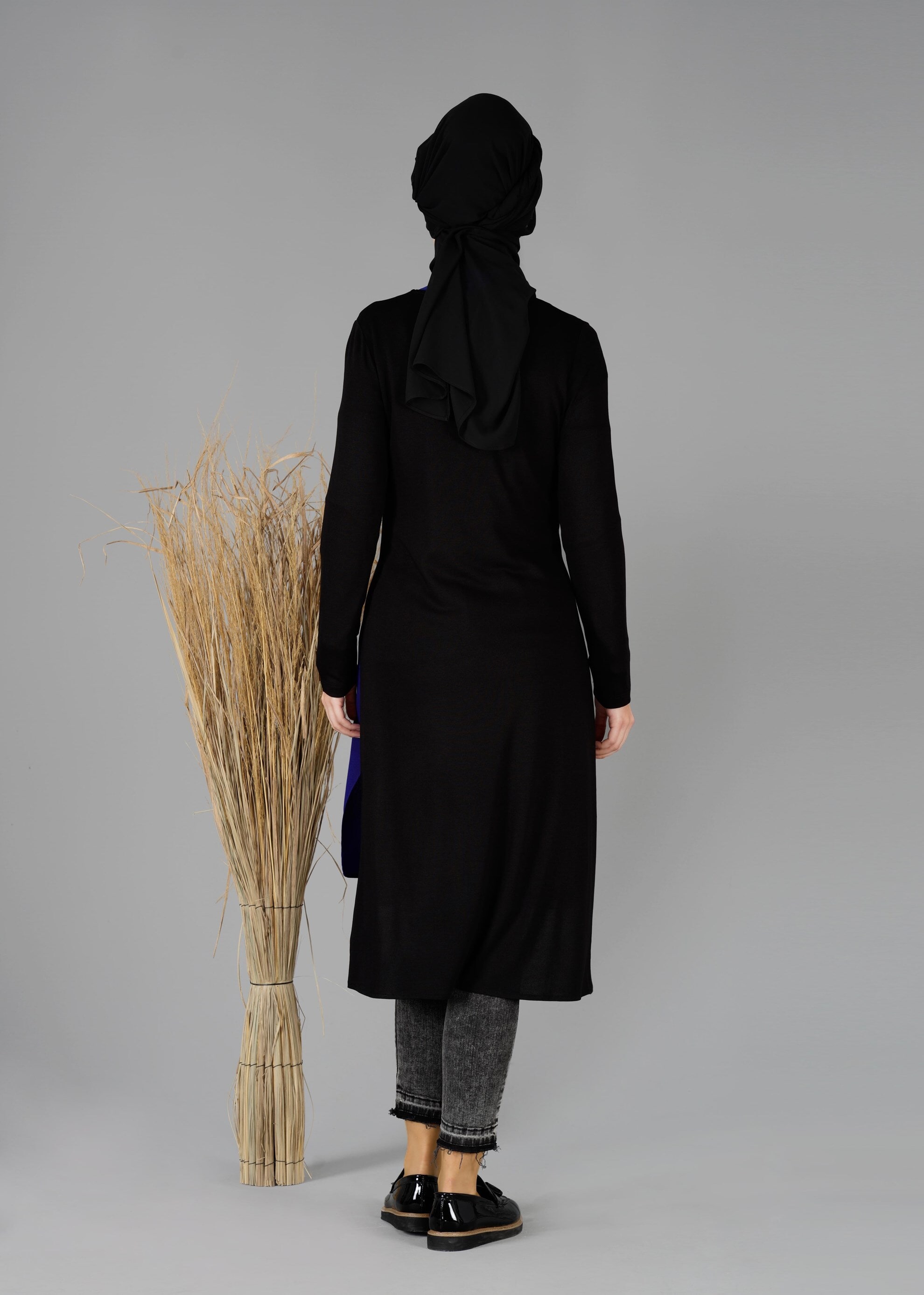 Tesettür giyim LACİVERT BELDEN BAĞLAMALI 2&prime;li TUNİK 4778