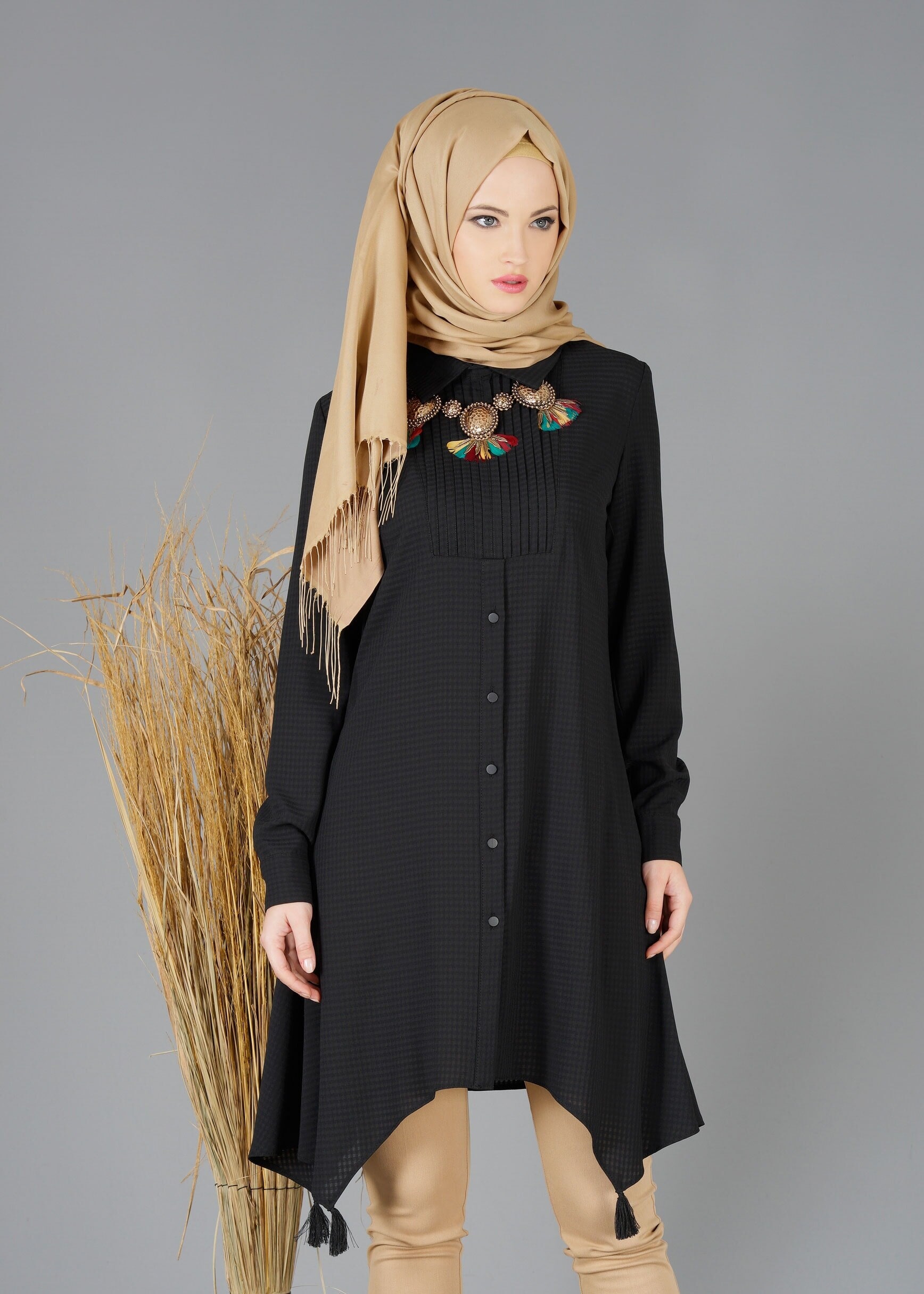 Tesettür giyim SİYAH 4781 TUNİK