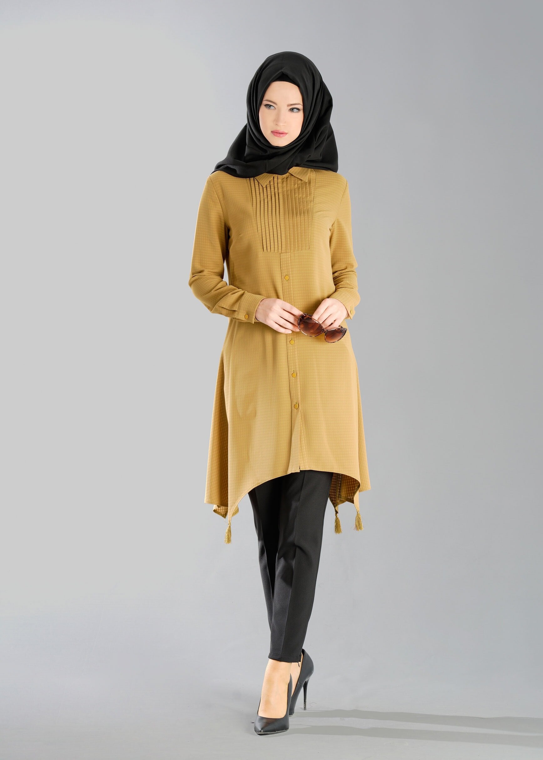Tesettür giyim SARI 4781 TUNİK