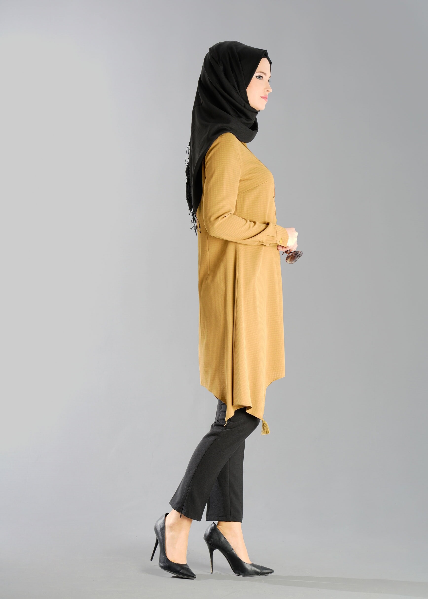 Tesettür giyim SARI 4781 TUNİK