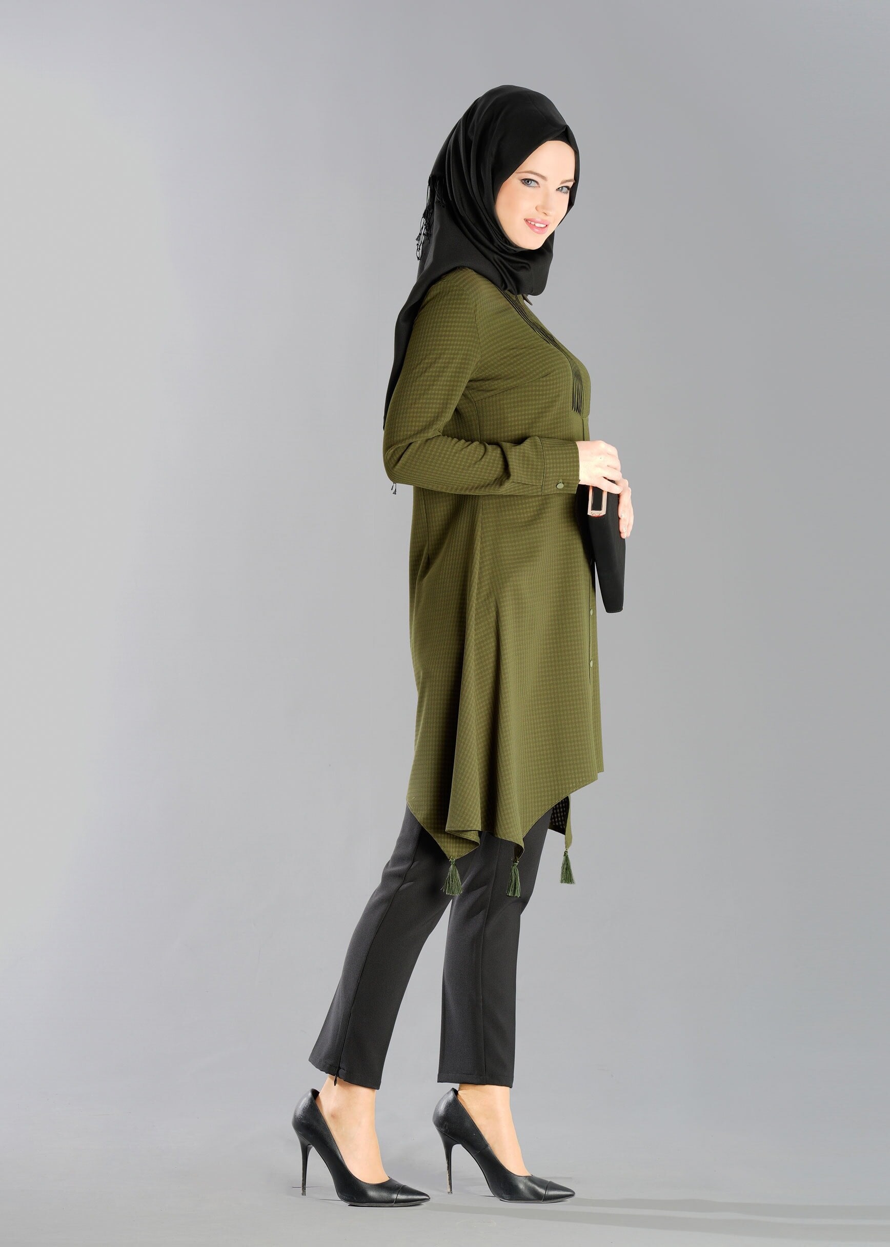 Tesettür giyim HAKİ 4781 TUNİK