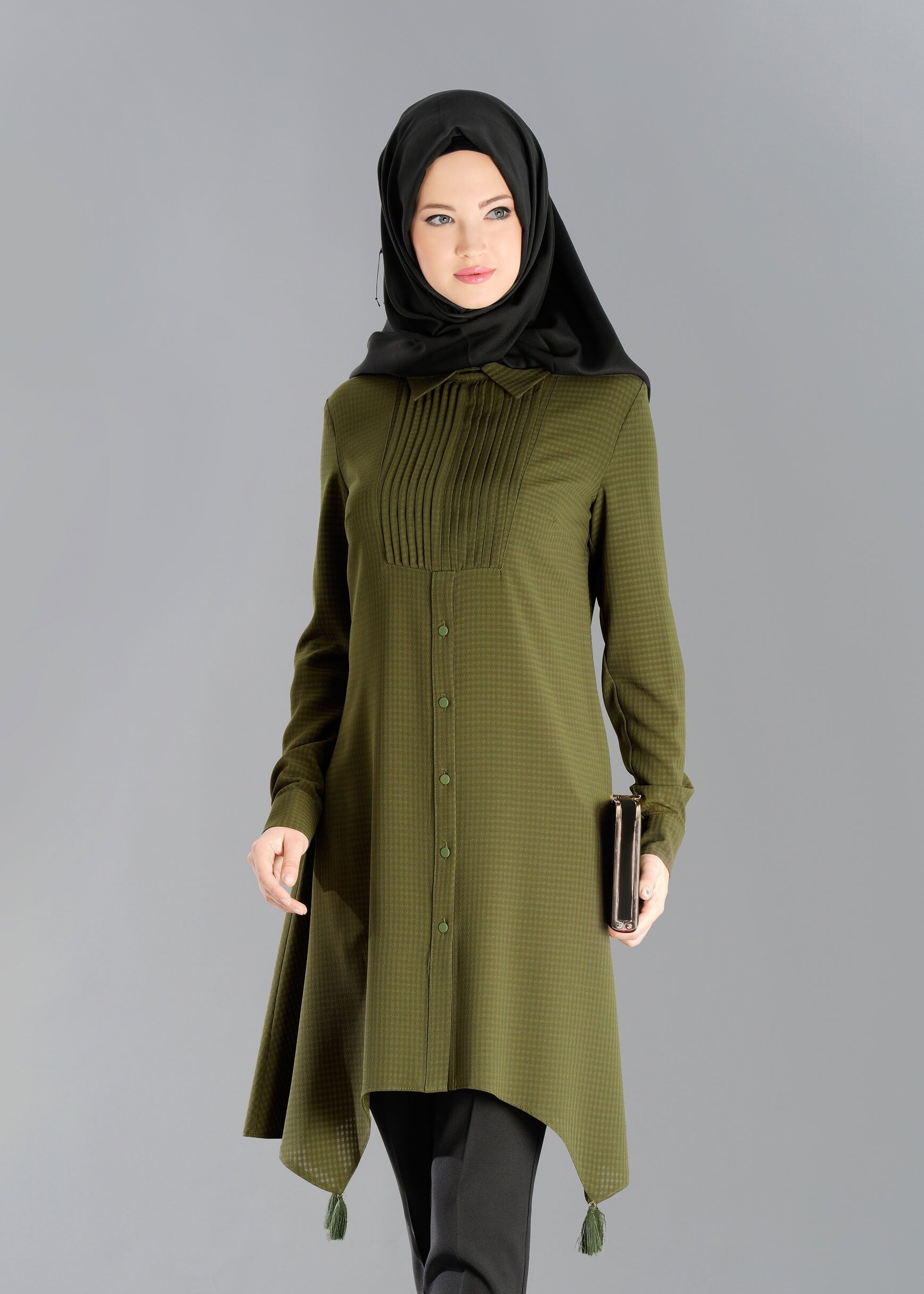 Tesettür giyim HAKİ 4781 TUNİK