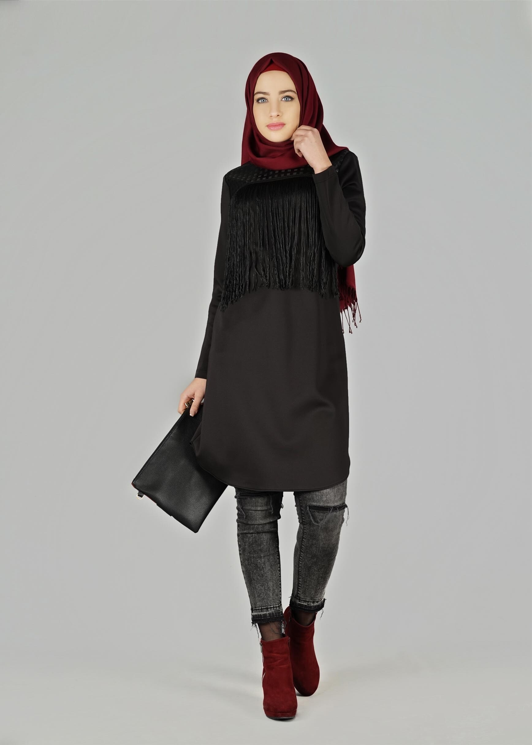 Tesettür giyim SİYAH 4782 TUNİK