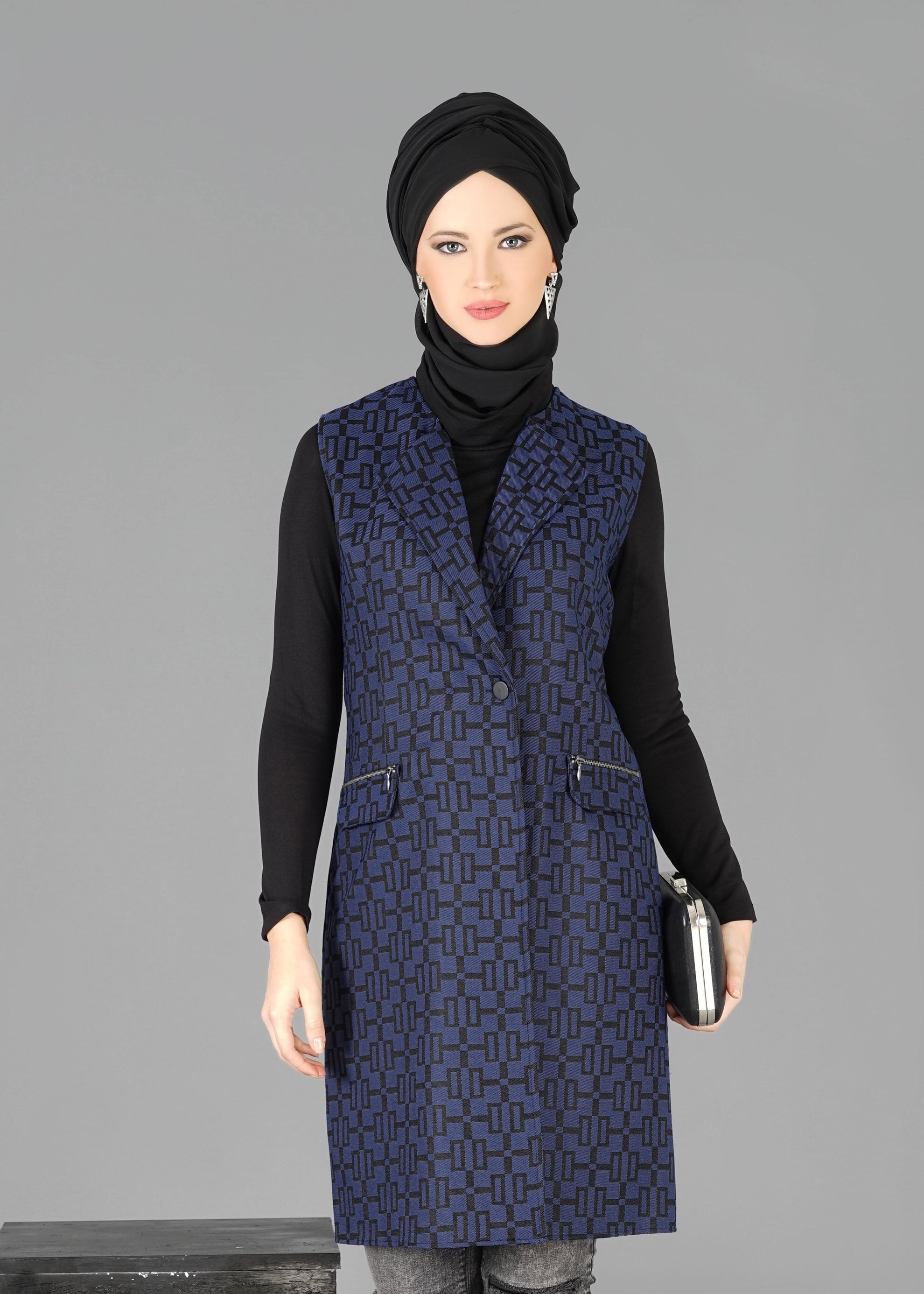 Tesettür giyim LACİVERT 4788 TUNİK