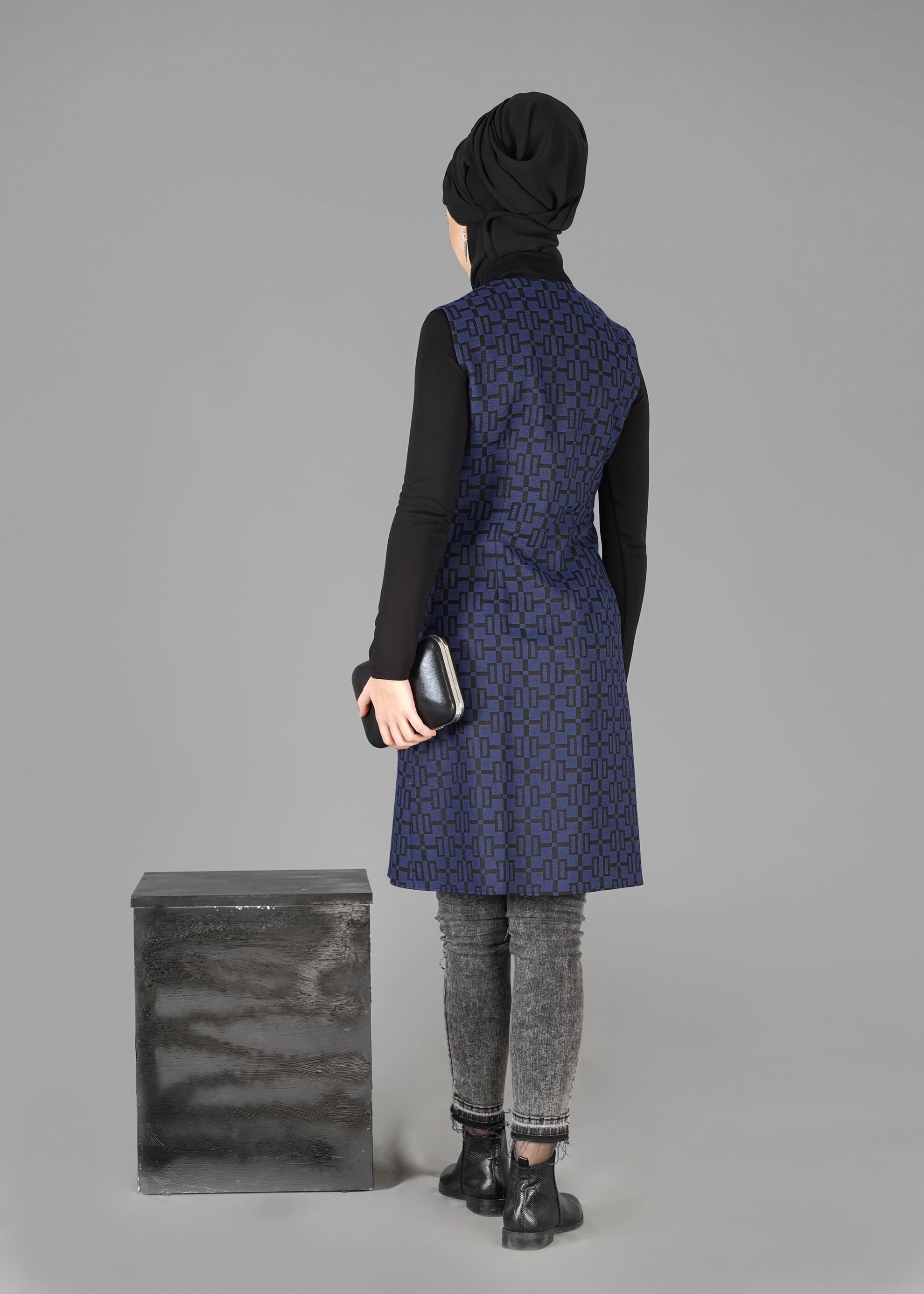 Tesettür giyim LACİVERT 4788 TUNİK