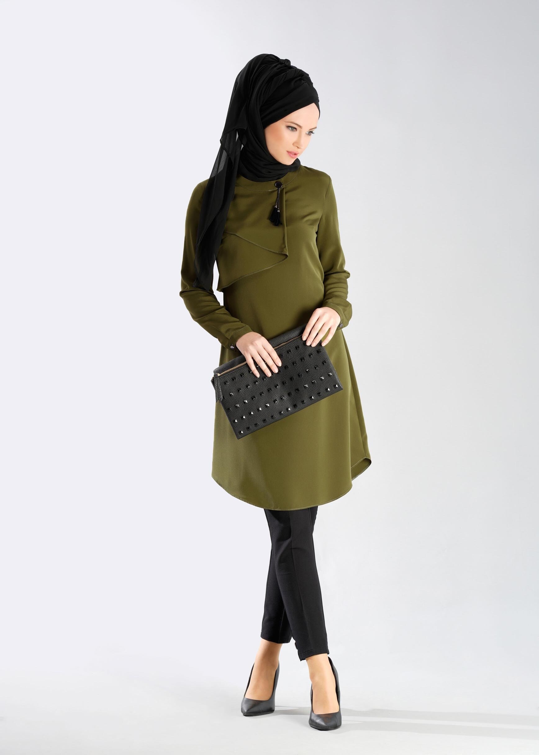 Tesettür giyim YEŞİL 4828 TUNİK