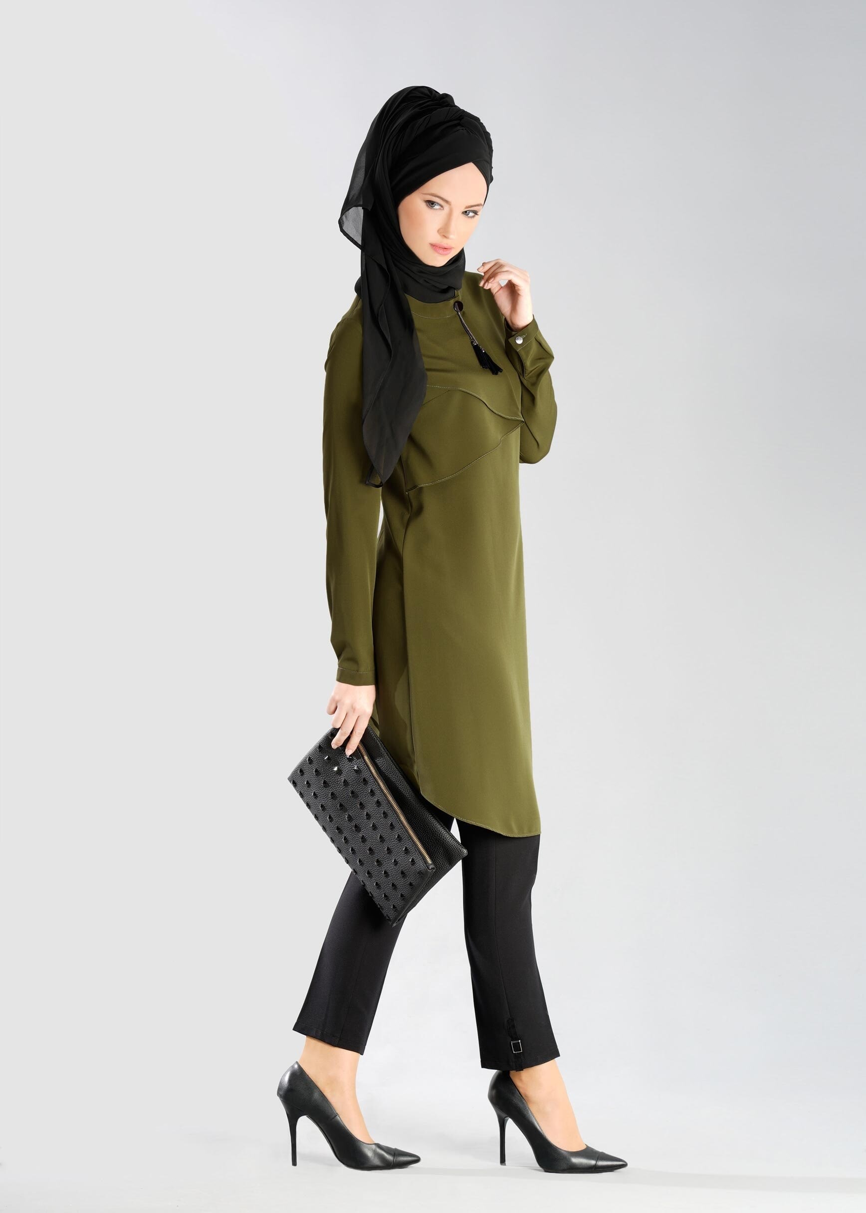 Tesettür giyim YEŞİL 4828 TUNİK