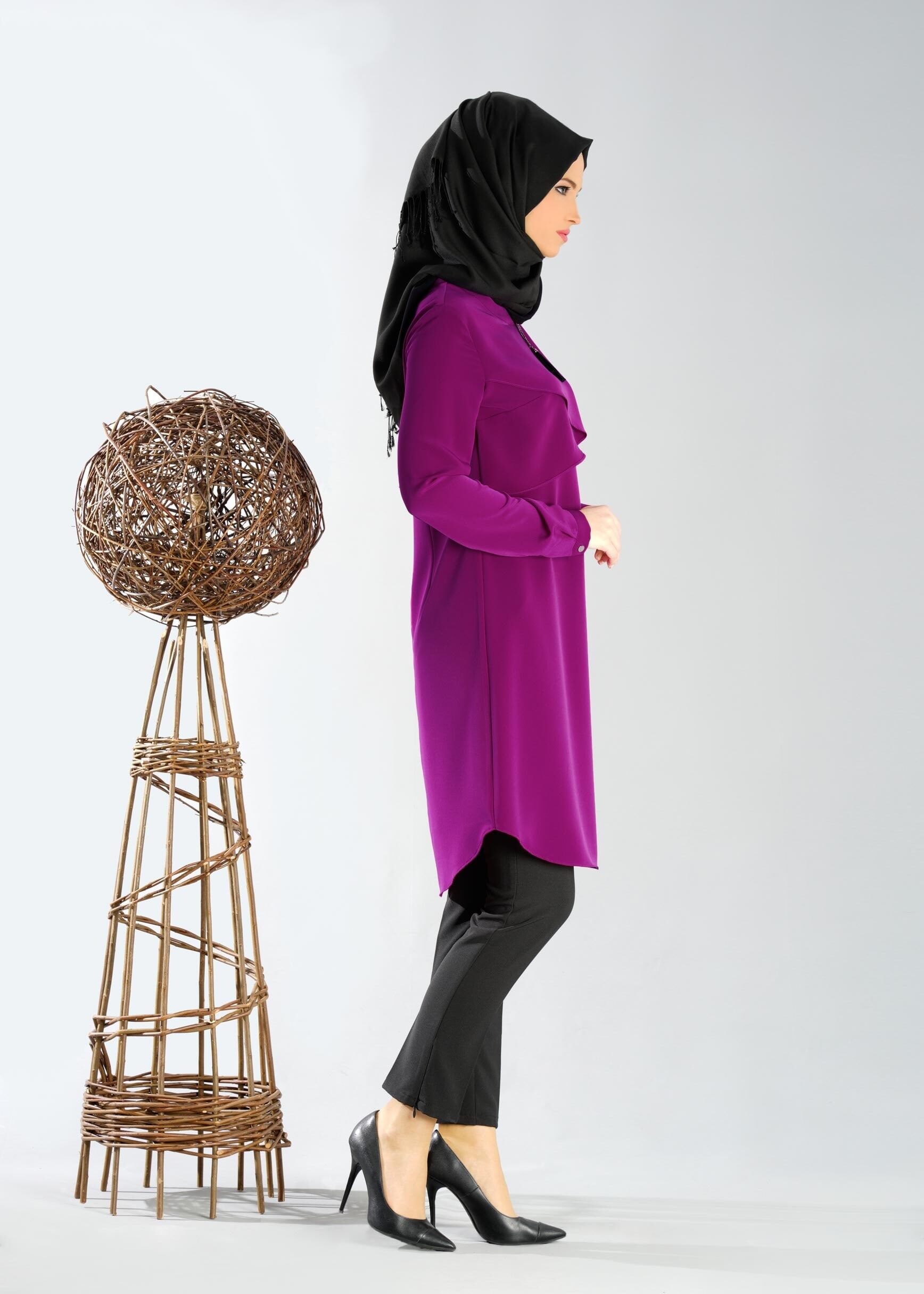 Tesettür giyim FUŞYA 4828 TUNİK