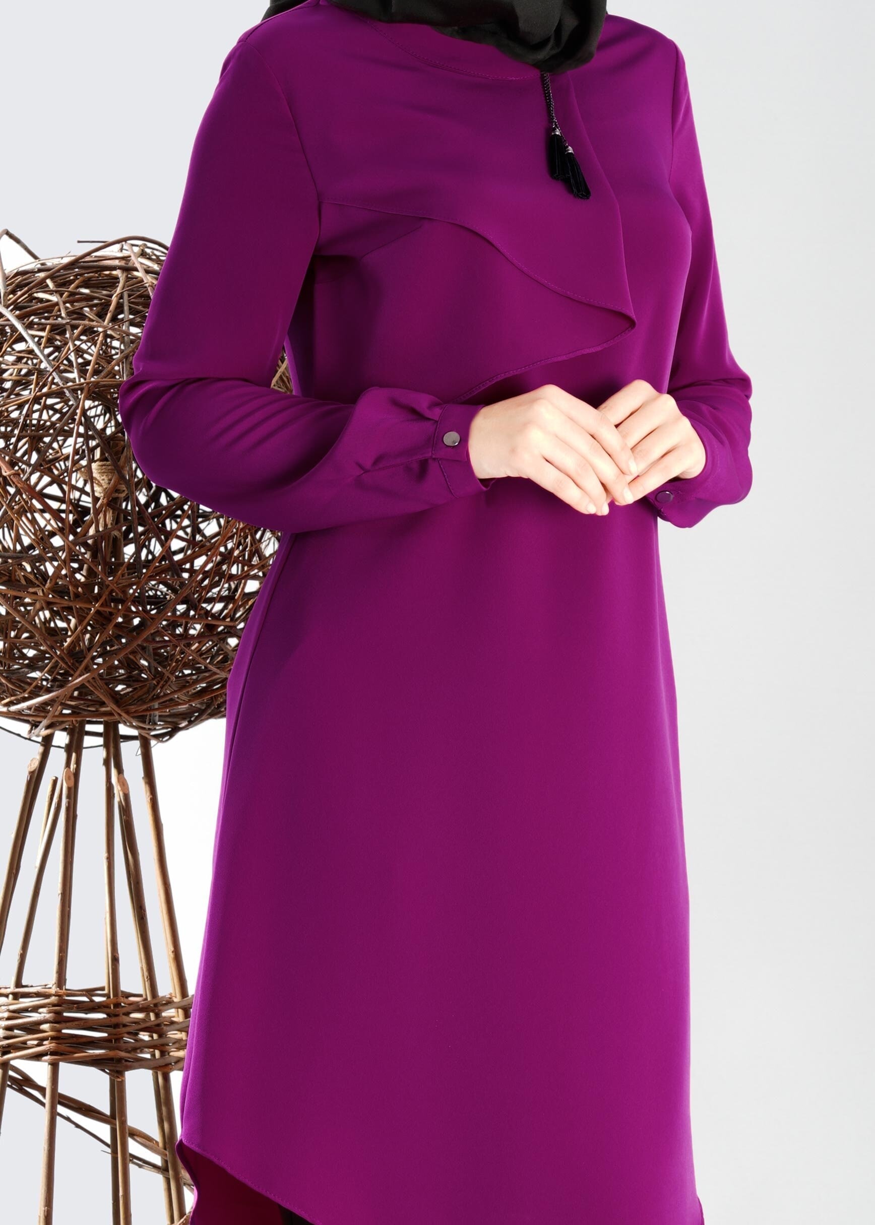 Tesettür giyim FUŞYA 4828 TUNİK