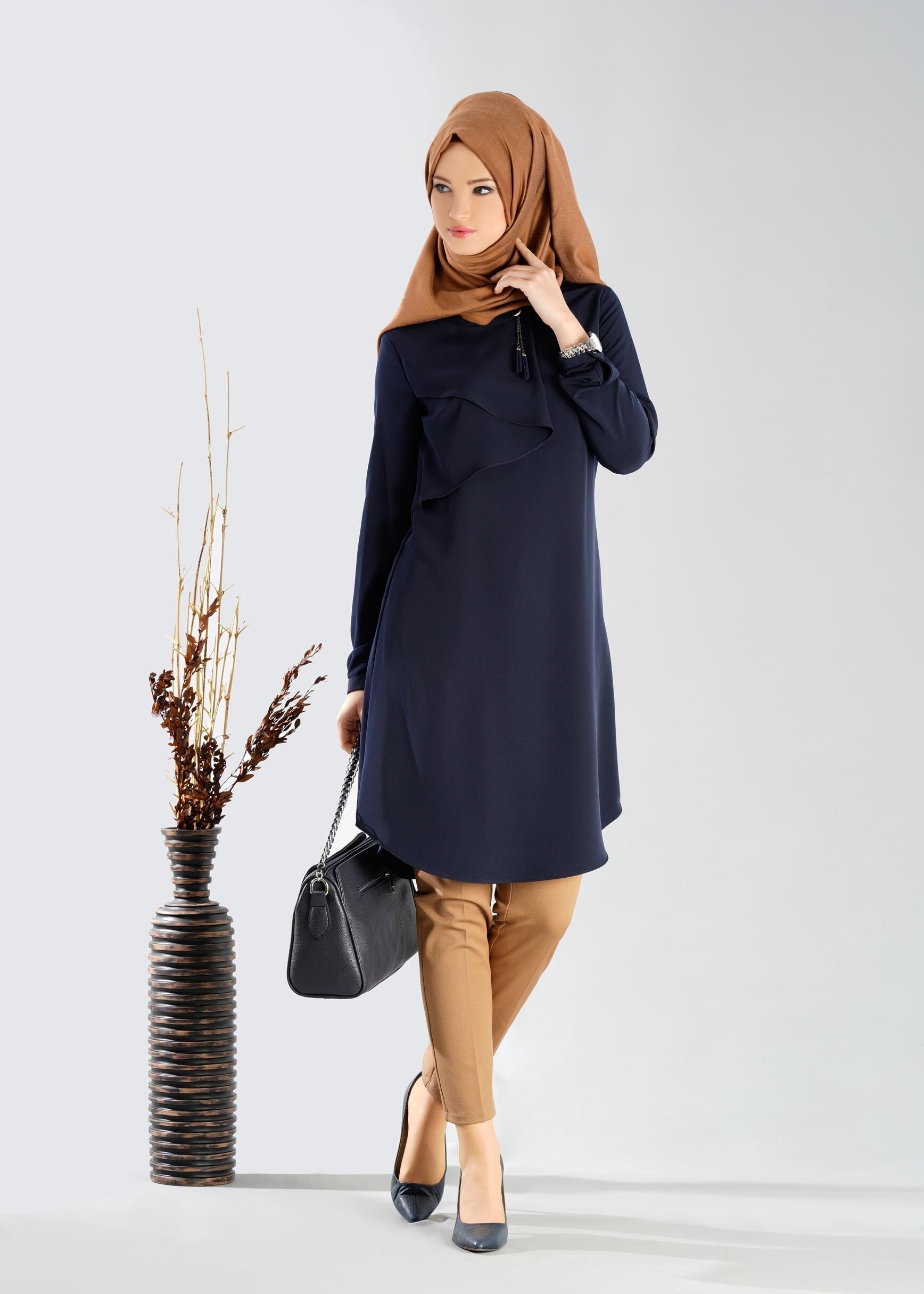 Tesettür giyim LACİVERT 4828 TUNİK