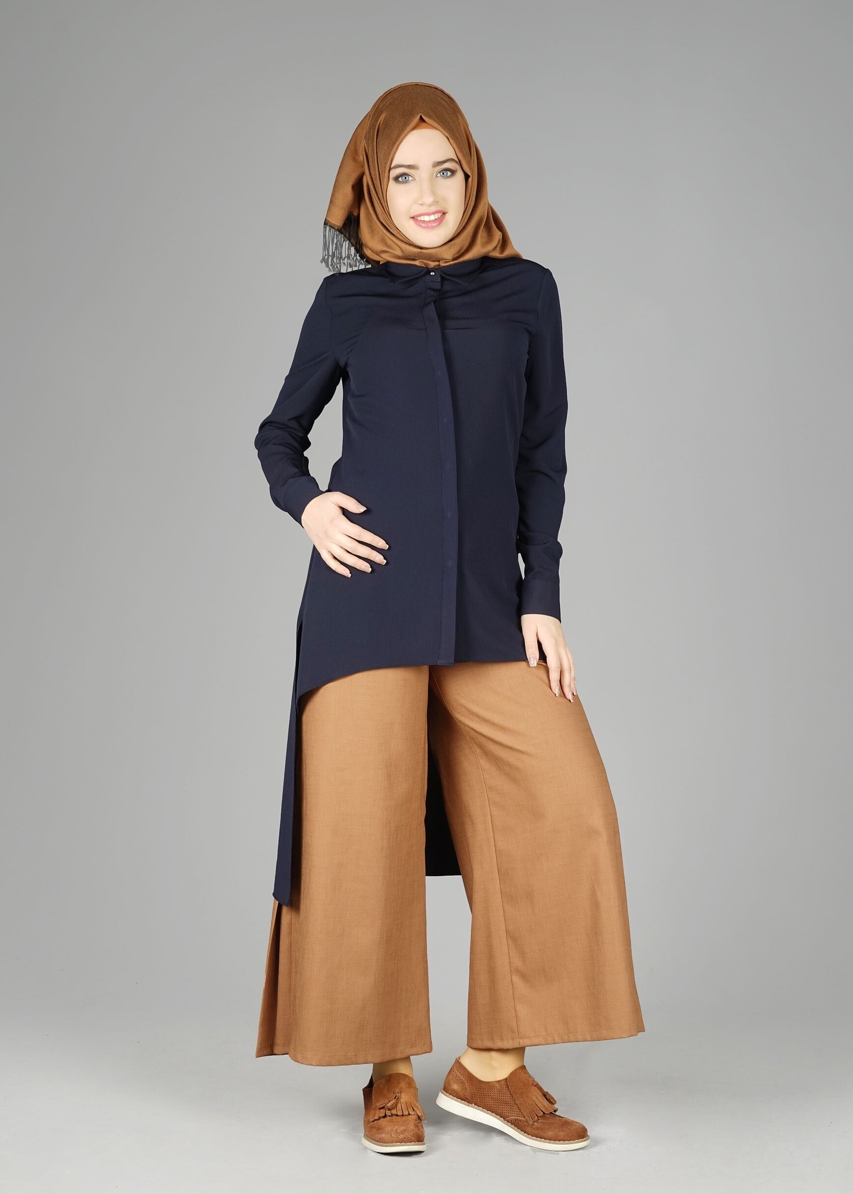 Tesettür giyim LACİVERT 4840 TUNİK