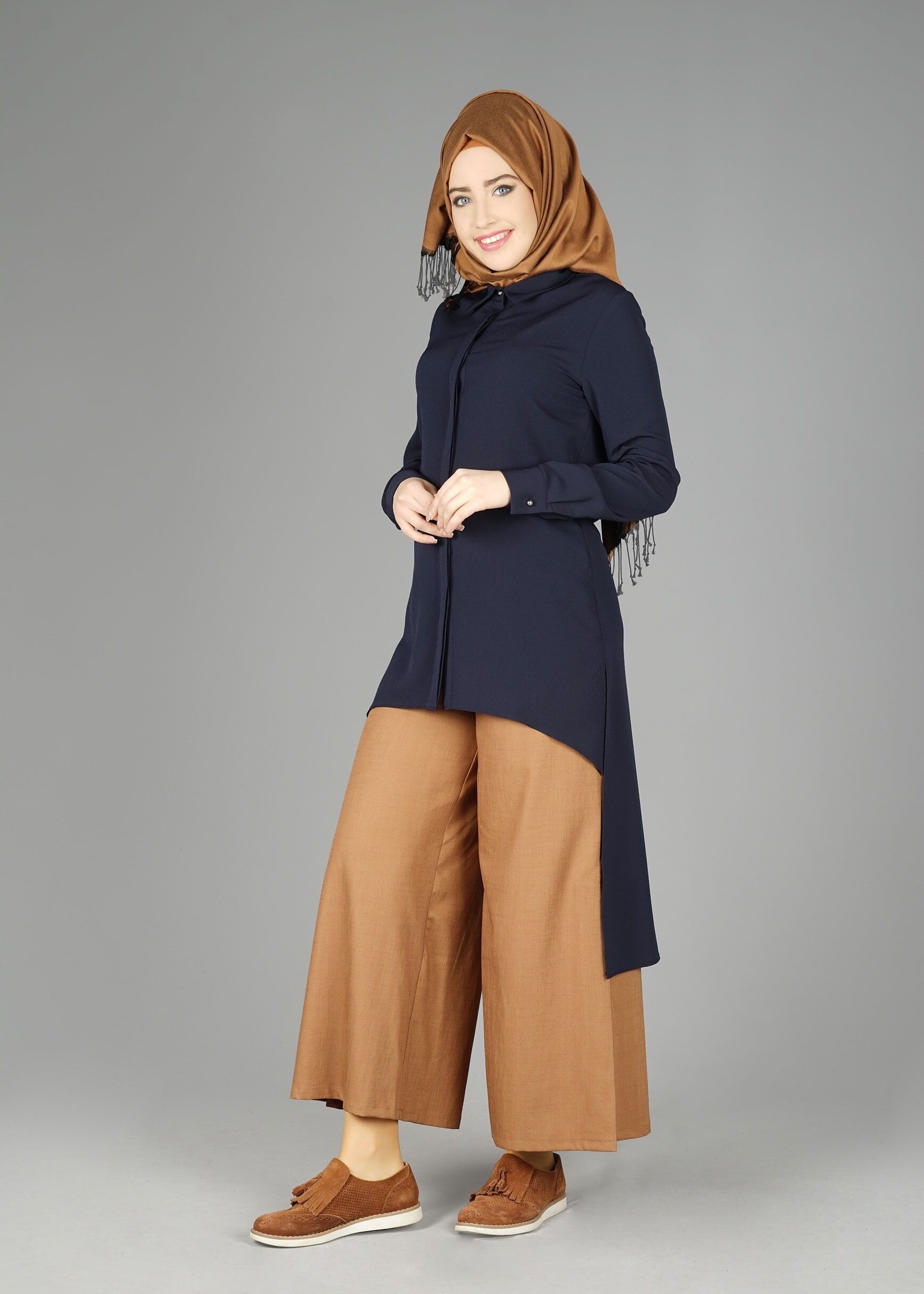 Tesettür giyim LACİVERT 4840 TUNİK