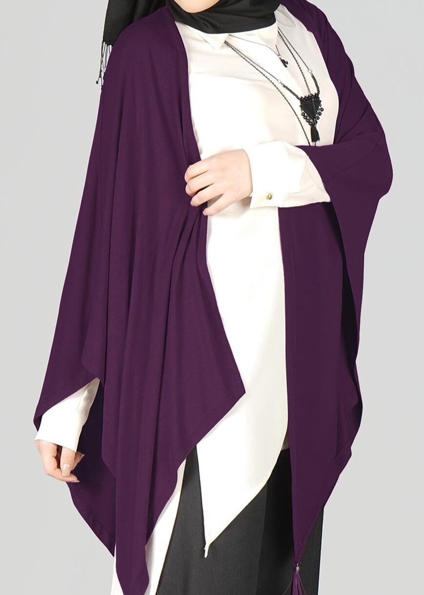 Tesettür giyim MOR ASİMETRİK KESİM TUNİK 4841