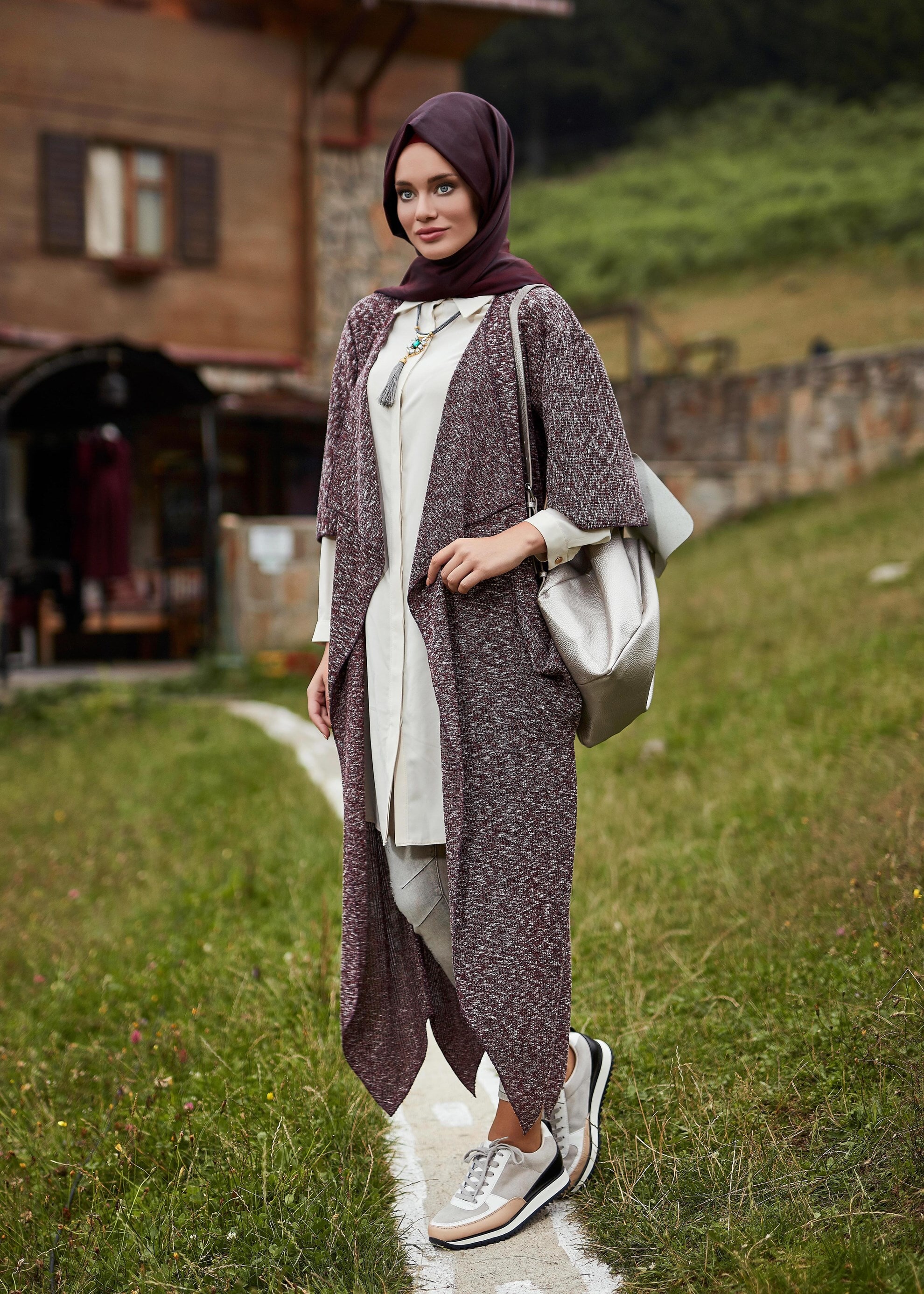 Tesettür giyim BORDO 4843 TUNİK