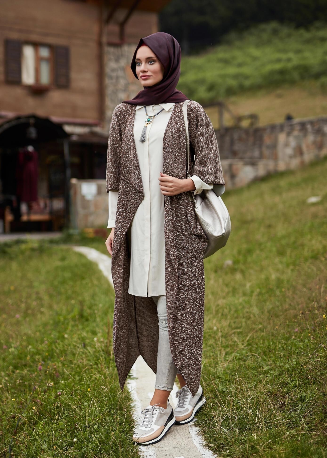 Tesettür giyim TURUNCU 4843 TUNİK