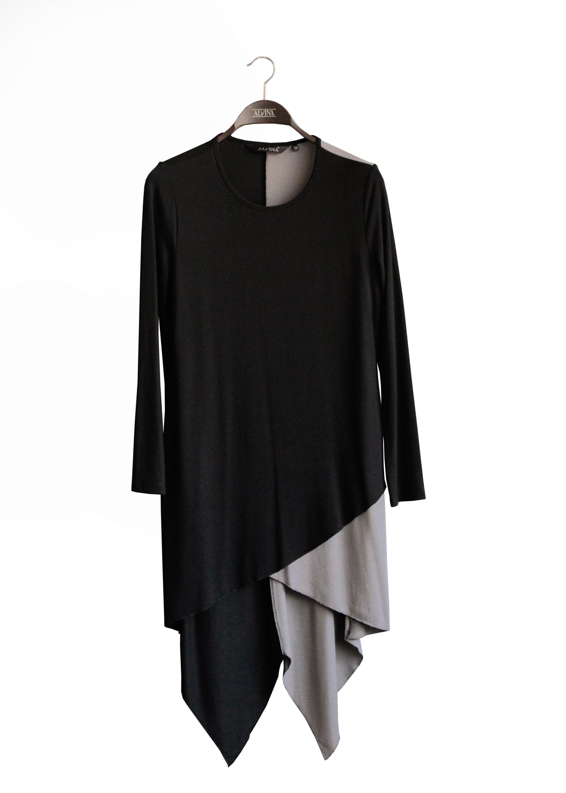 Tesettür giyim SİYAH ASİMETRİK KESİM TUNİK 4844