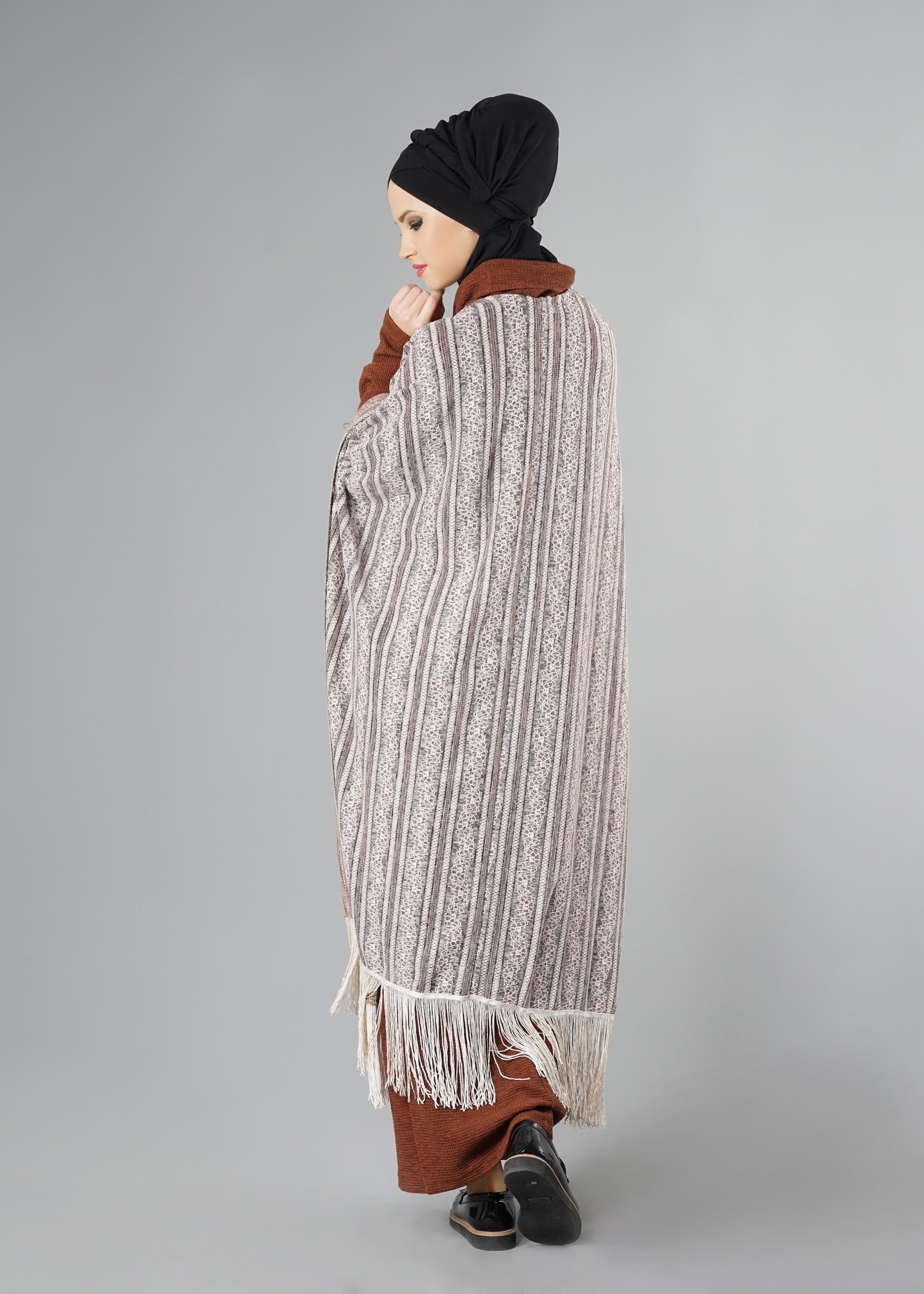 Tesettür giyim VİZON 4845 HIRKA