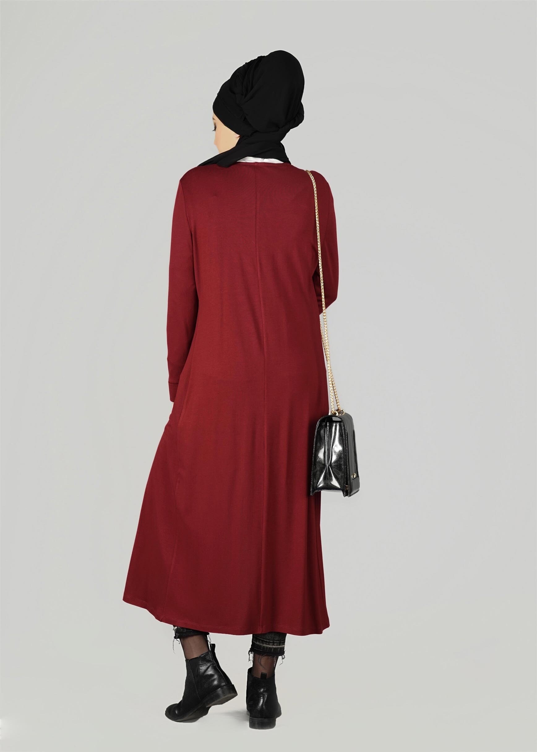 Tesettür giyim BORDO 4853 TUNİK