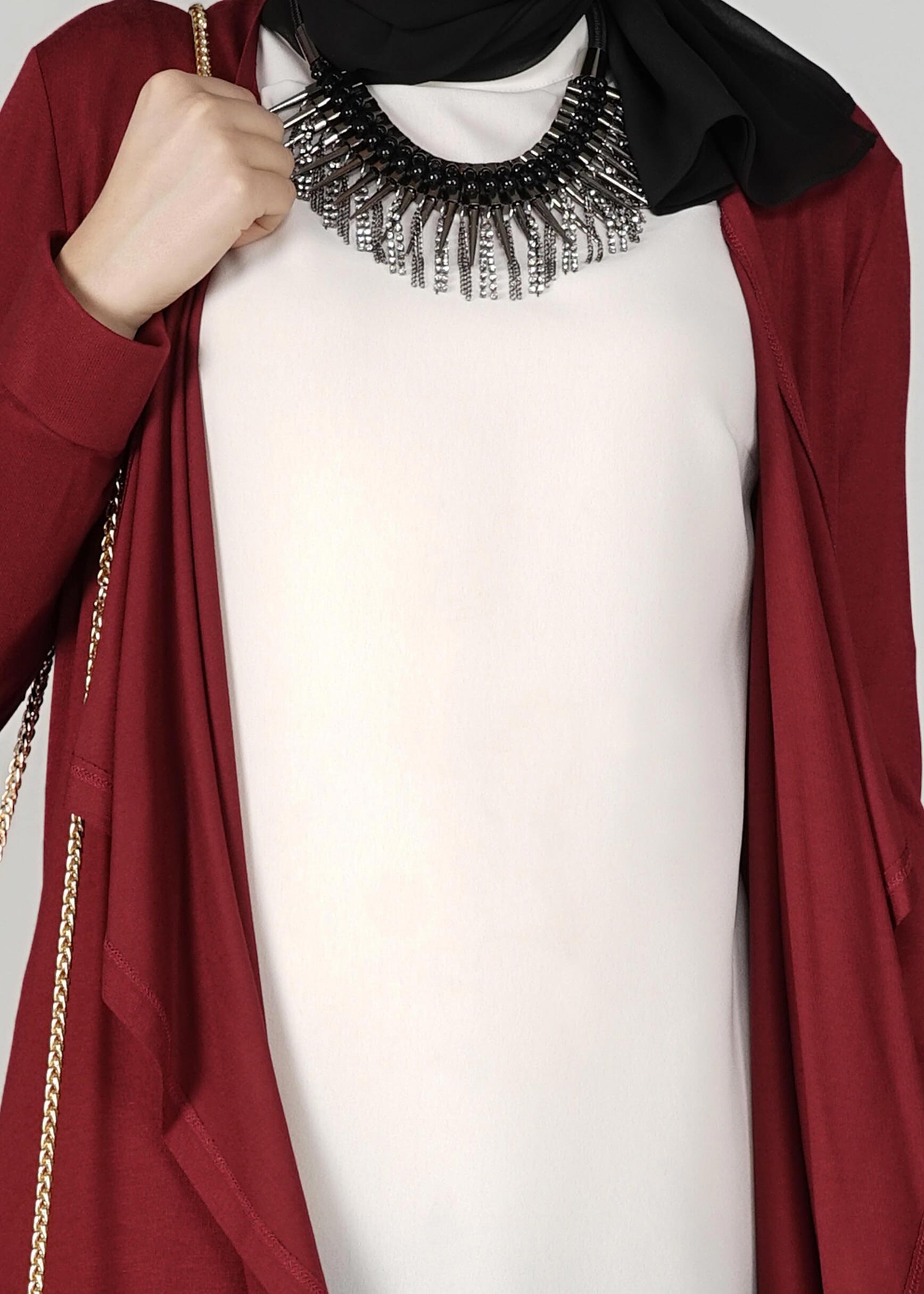 Tesettür giyim BORDO 4853 TUNİK