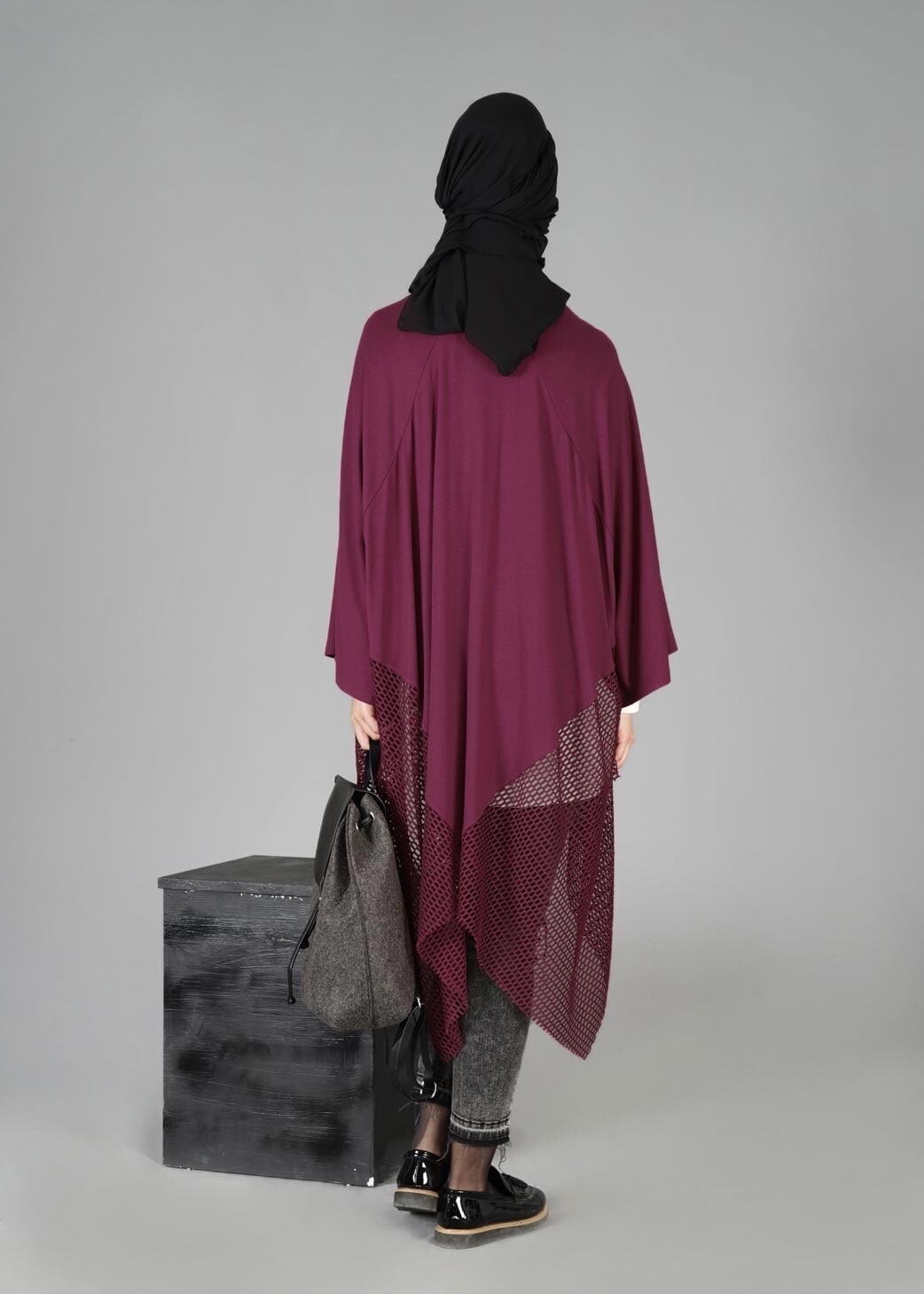 Tesettür giyim MOR FİLE DETAYLI TUNİK 4854