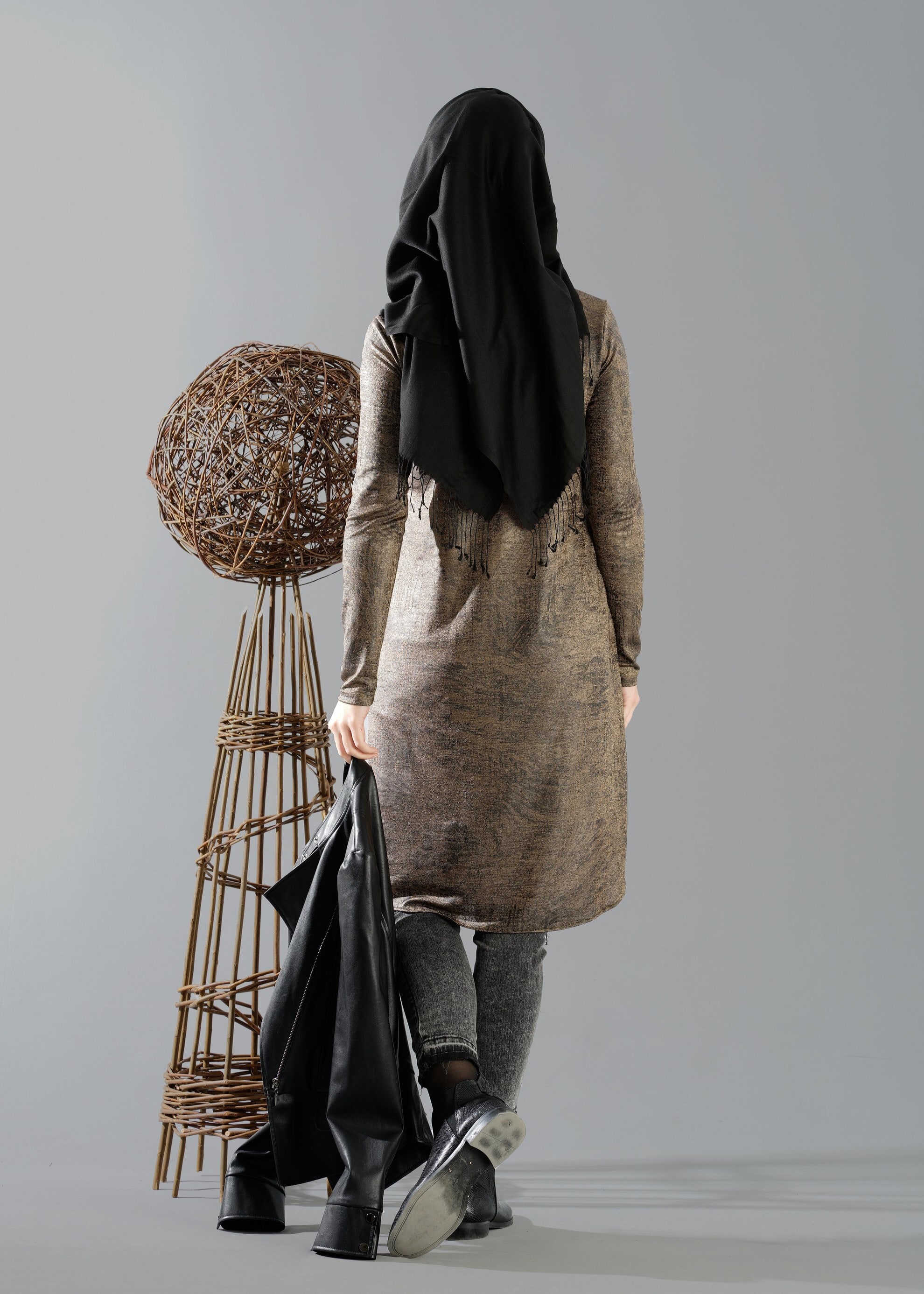 Tesettür giyim KAHVE 4858 TUNİK