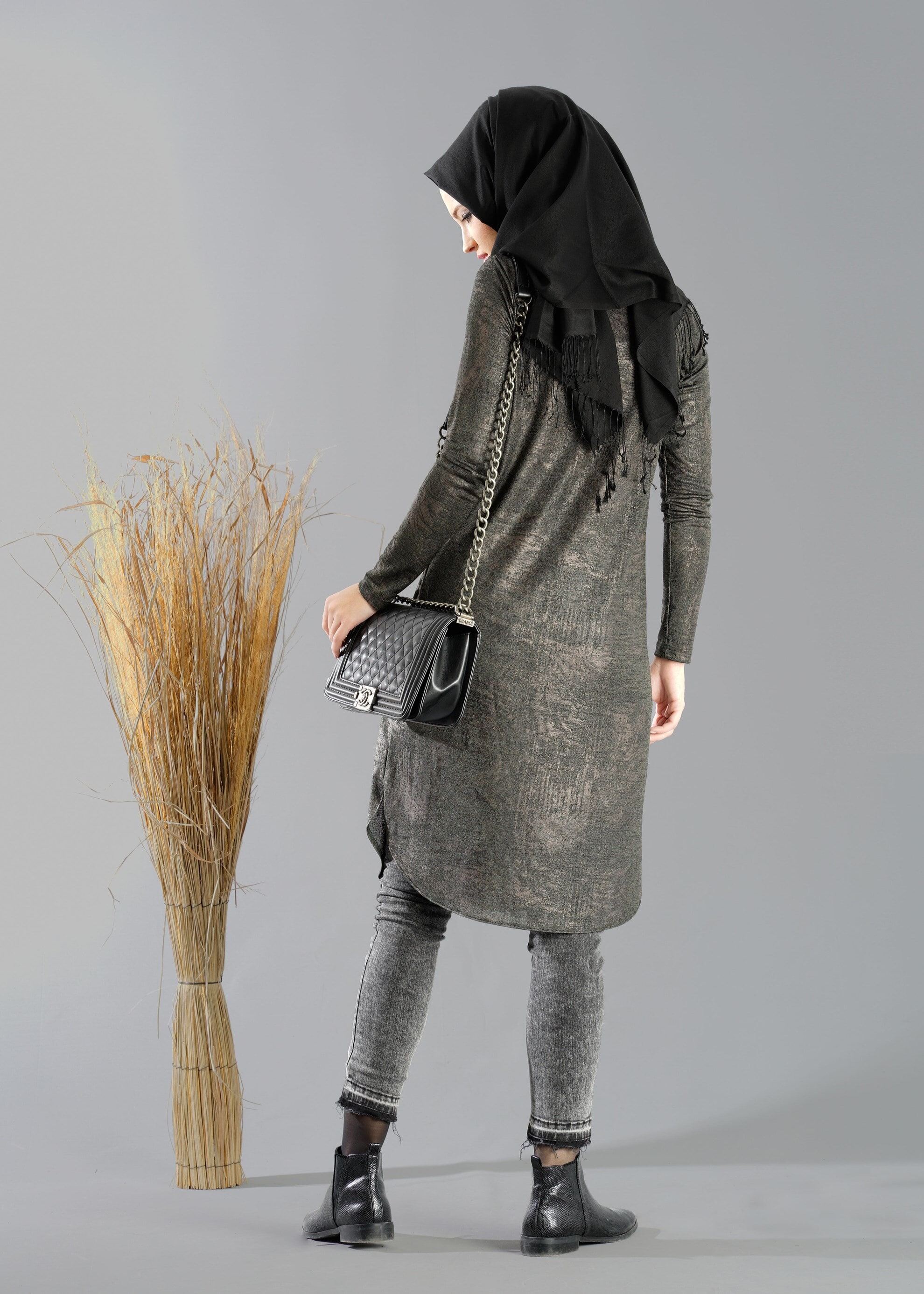 Tesettür giyim HAKİ 4858 TUNİK