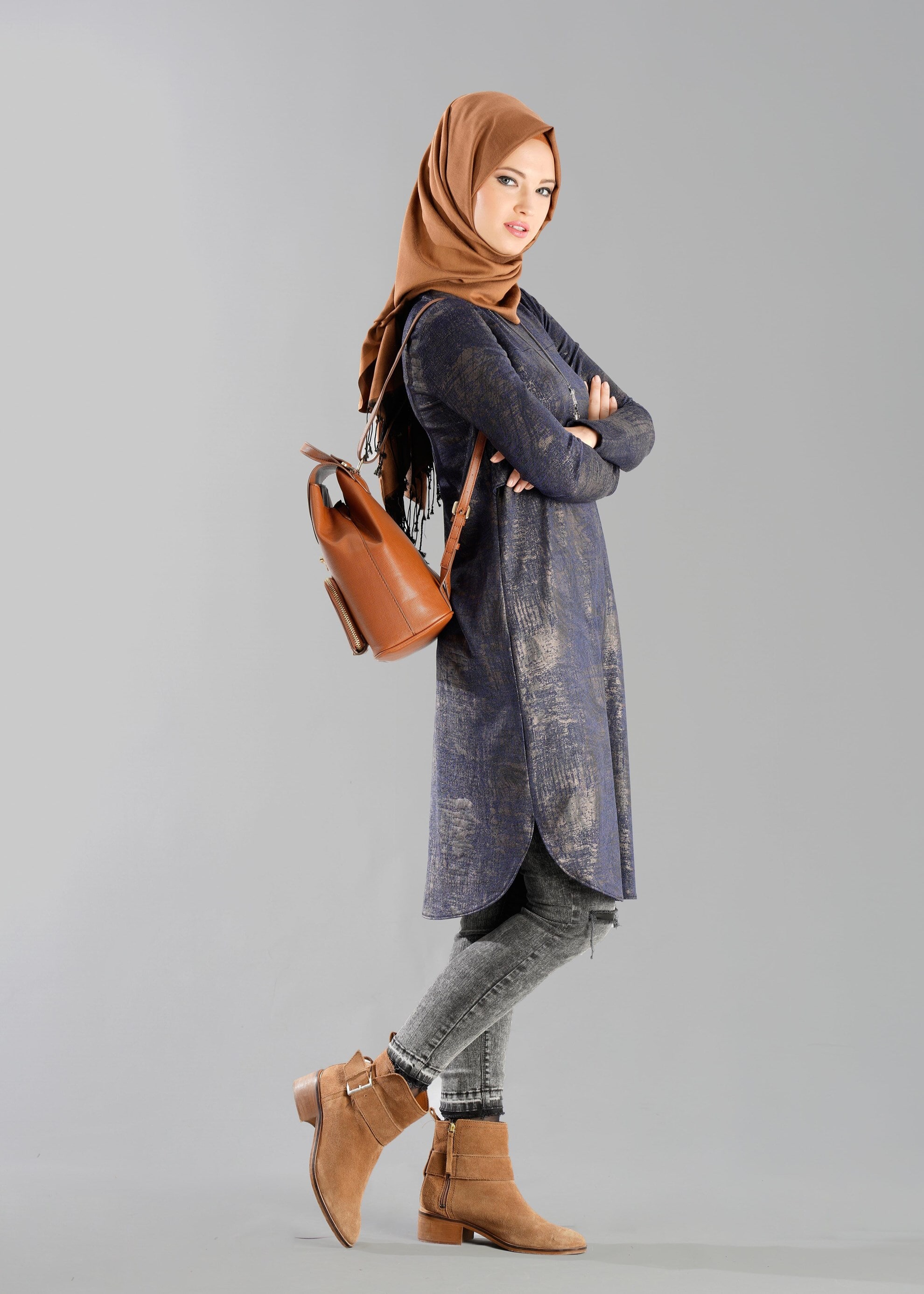 Tesettür giyim LACİVERT 4858 TUNİK