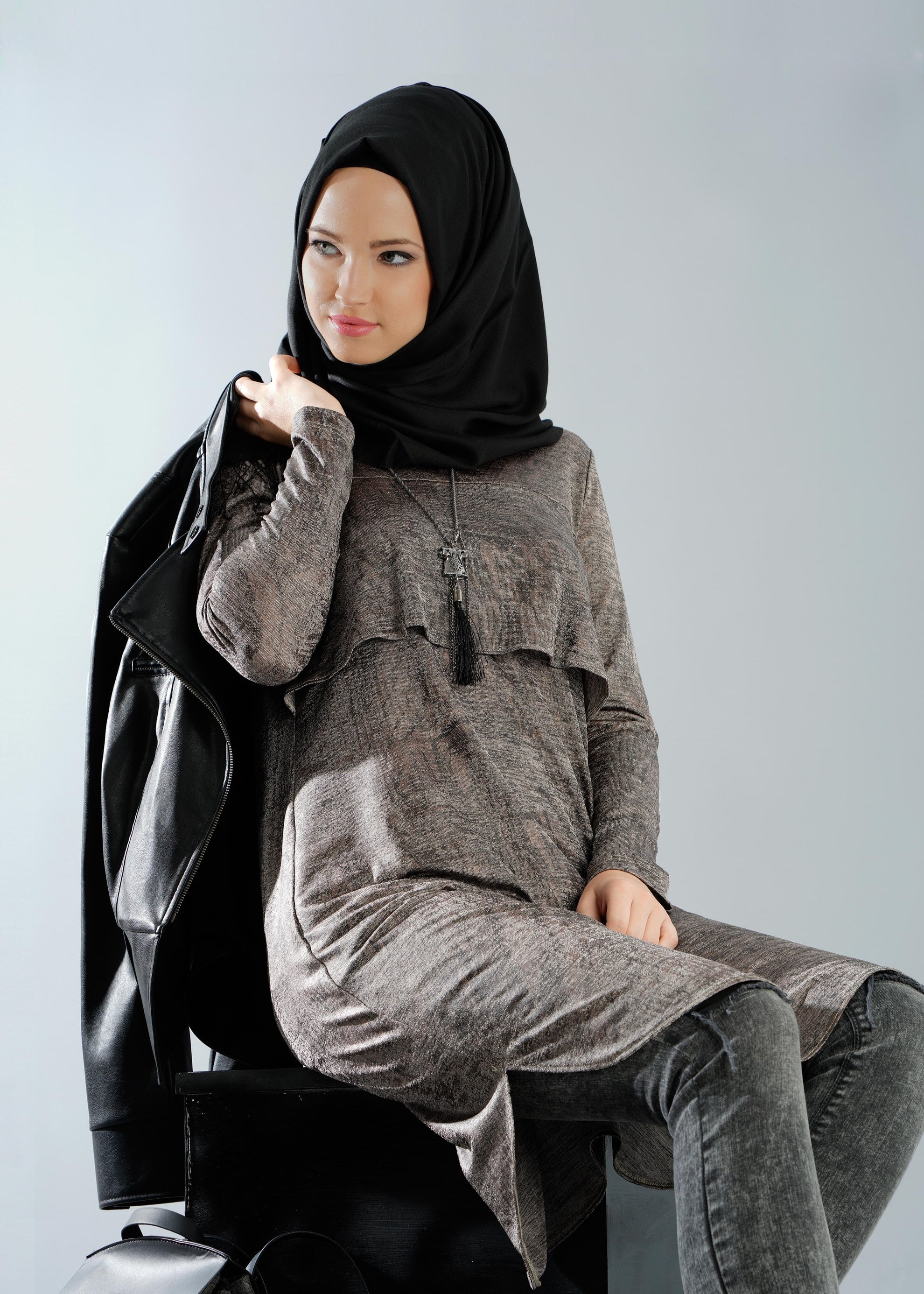 Tesettür giyim BEJ 4858 TUNİK