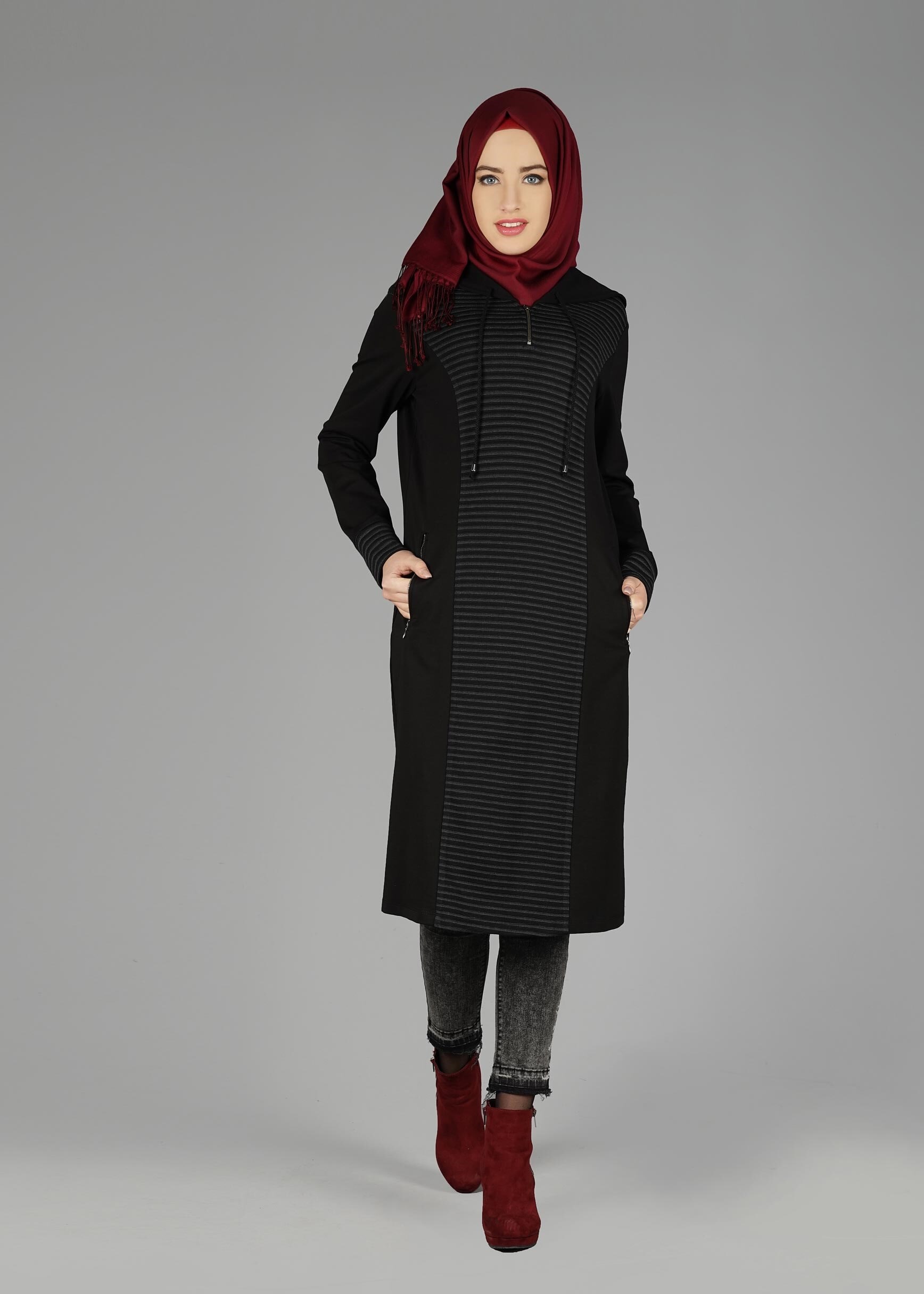 Tesettür giyim SİYAH 4862 TUNİK