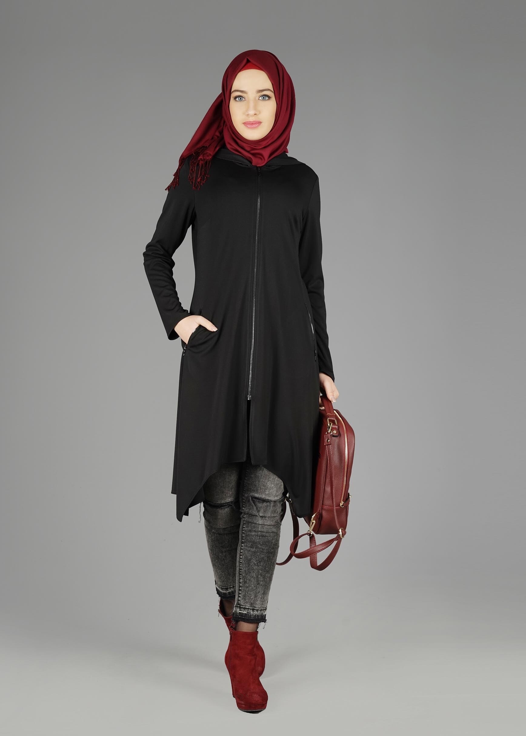Tesettür giyim SİYAH 4869 TUNİK