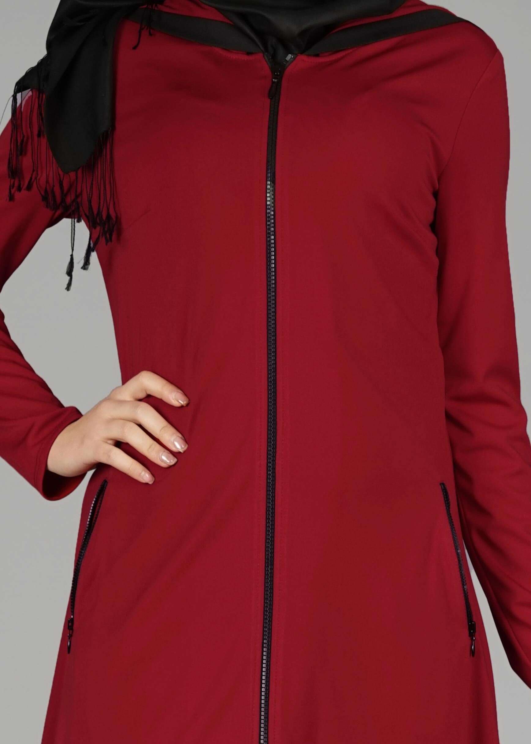 Tesettür giyim KIRMIZI 4869 TUNİK