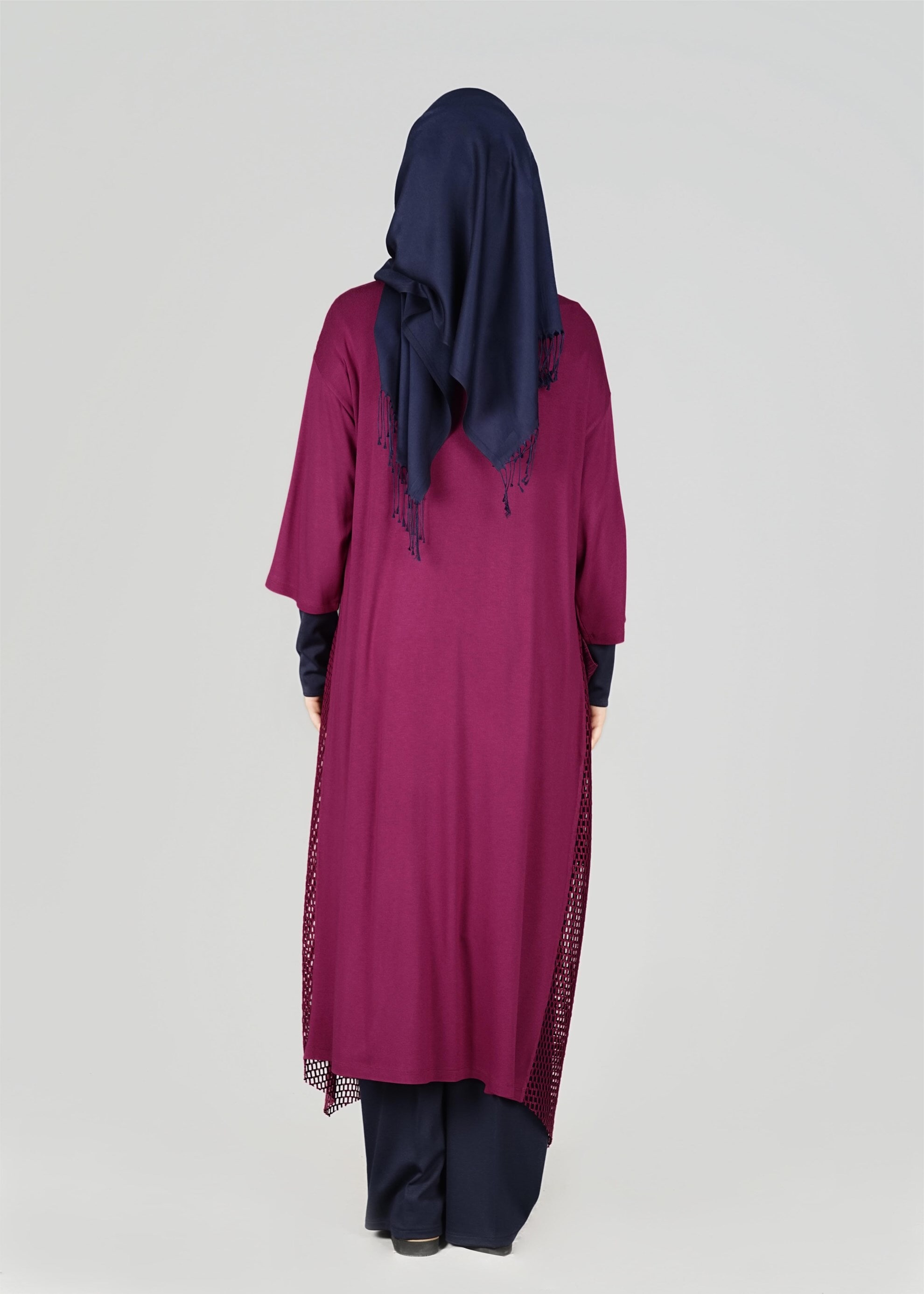 Tesettür giyim MOR FİLE DETAYLI TUNİK 4871