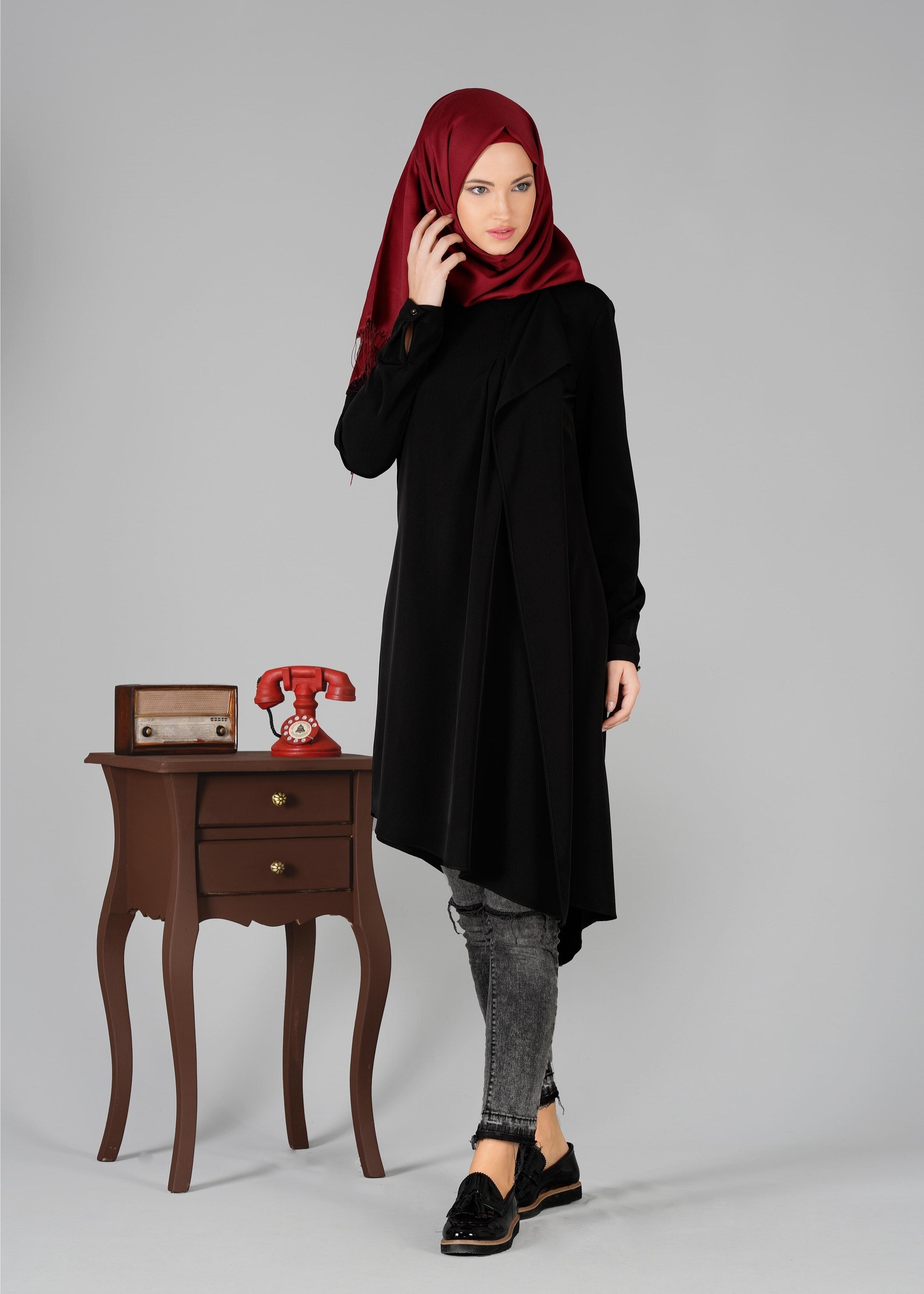 Tesettür giyim SİYAH 4872 TUNİK
