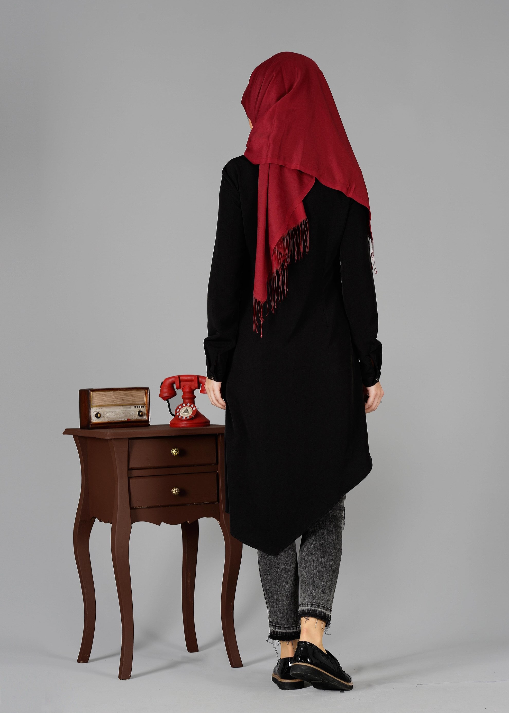Tesettür giyim SİYAH 4872 TUNİK
