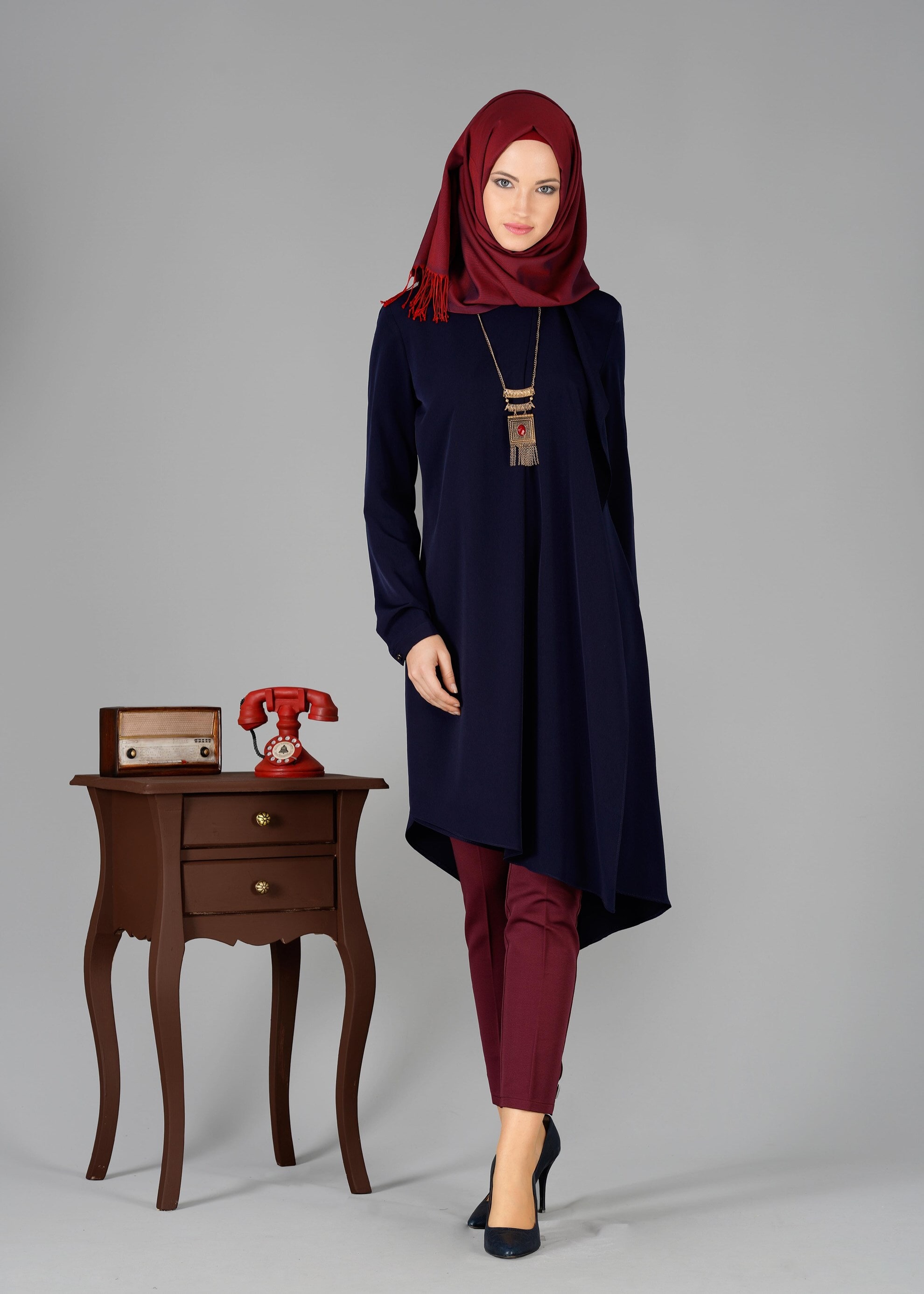 Tesettür giyim LACİVERT 4872 TUNİK