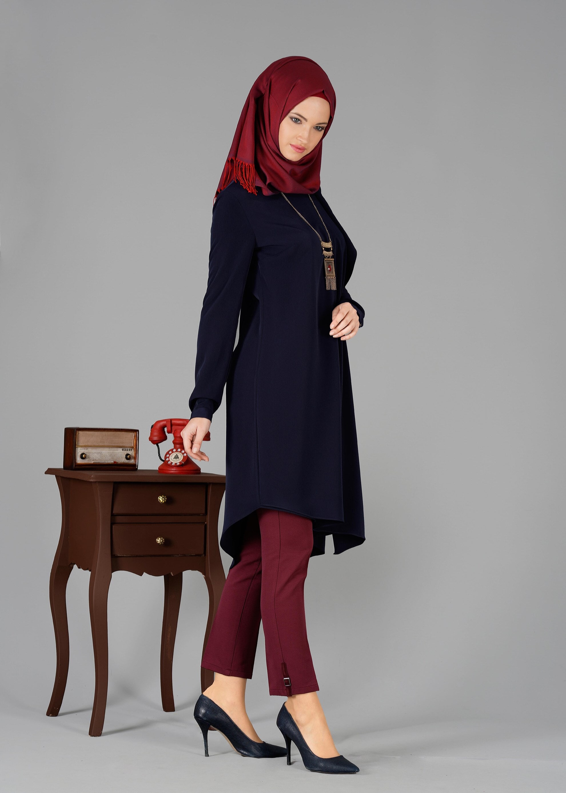 Tesettür giyim LACİVERT 4872 TUNİK