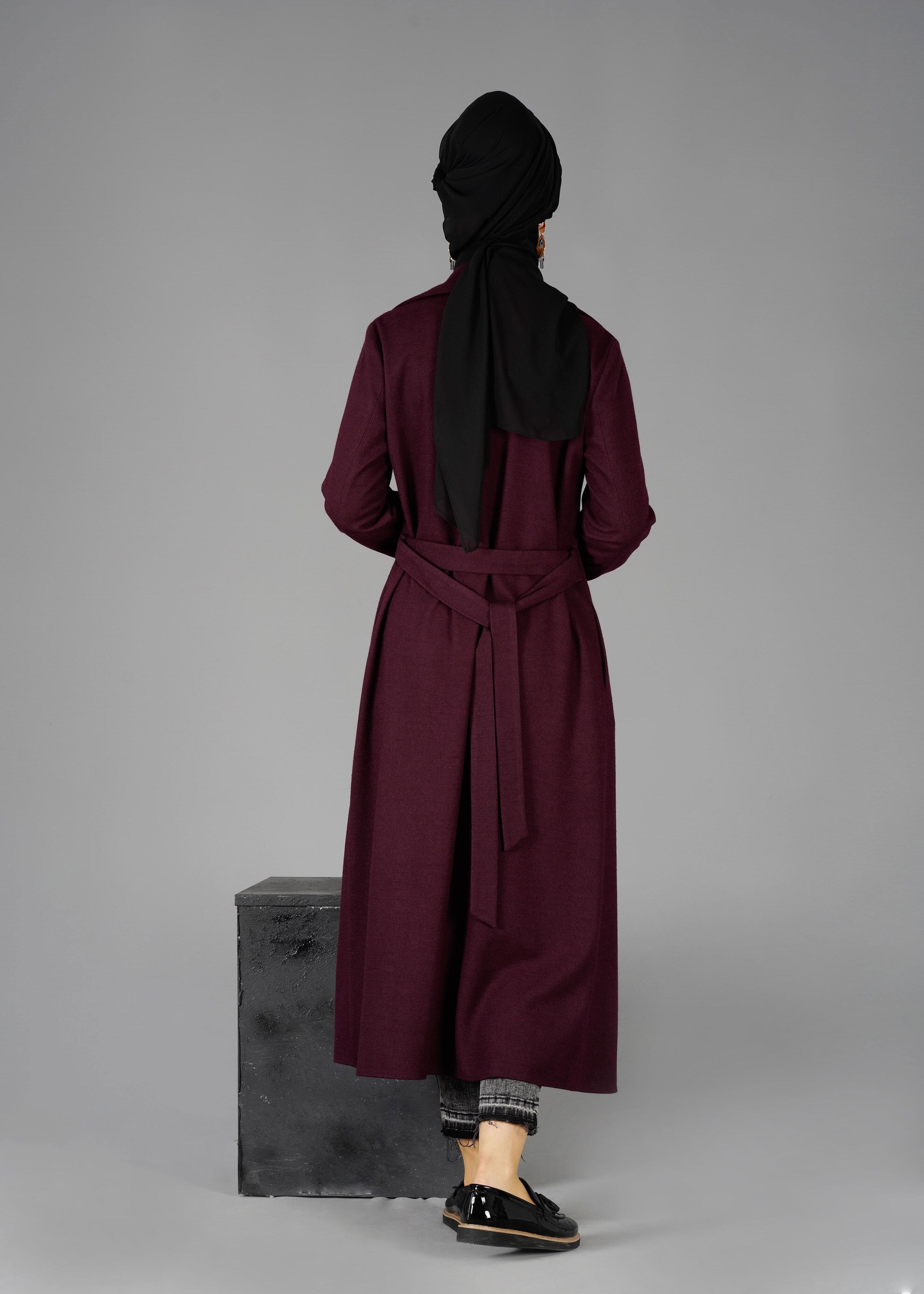 Tesettür giyim MÜRDÜM KRUVAZE YAKA TUNİK 4876