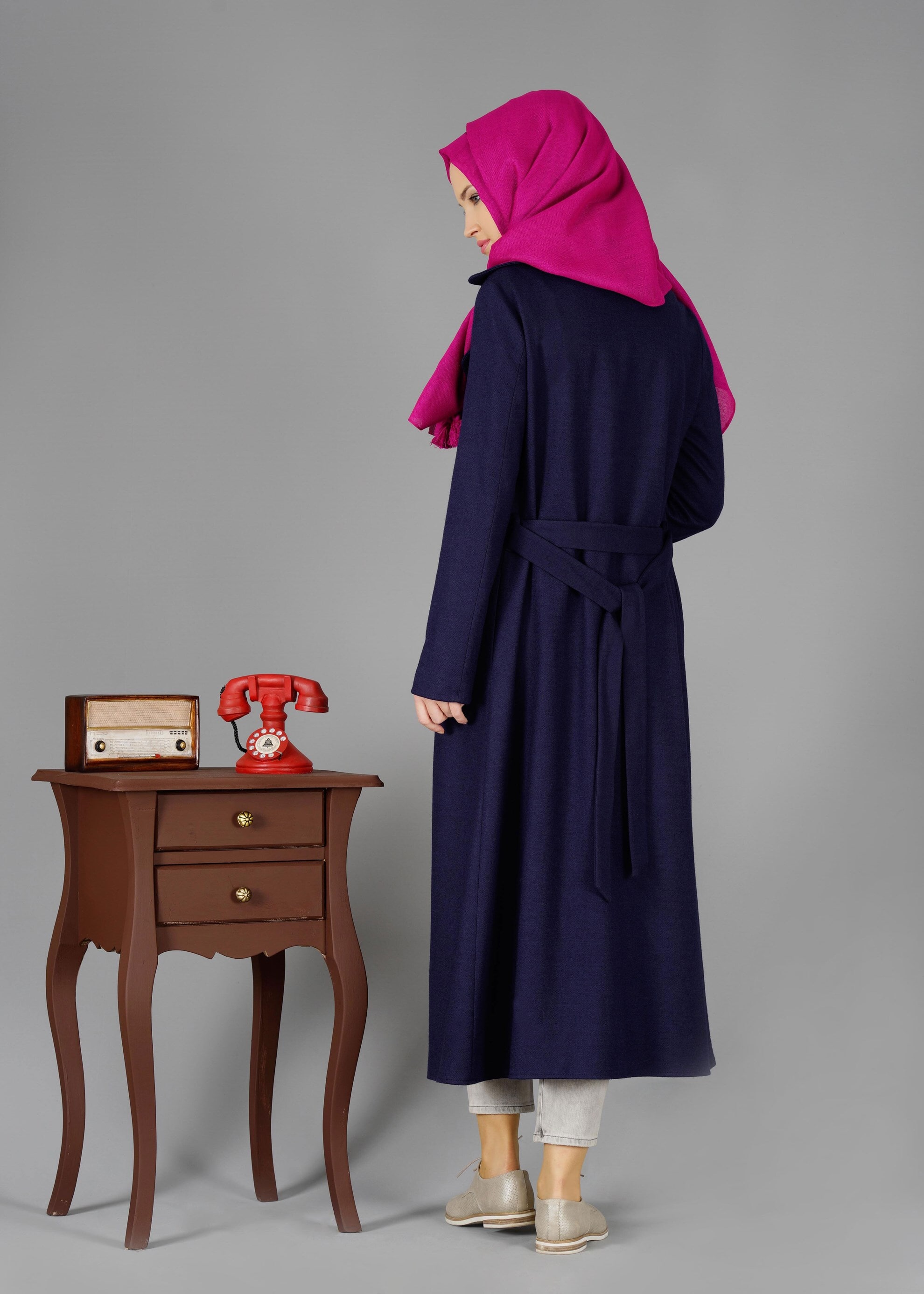 Tesettür giyim LACİVERT KRUVAZE YAKA TUNİK 4876